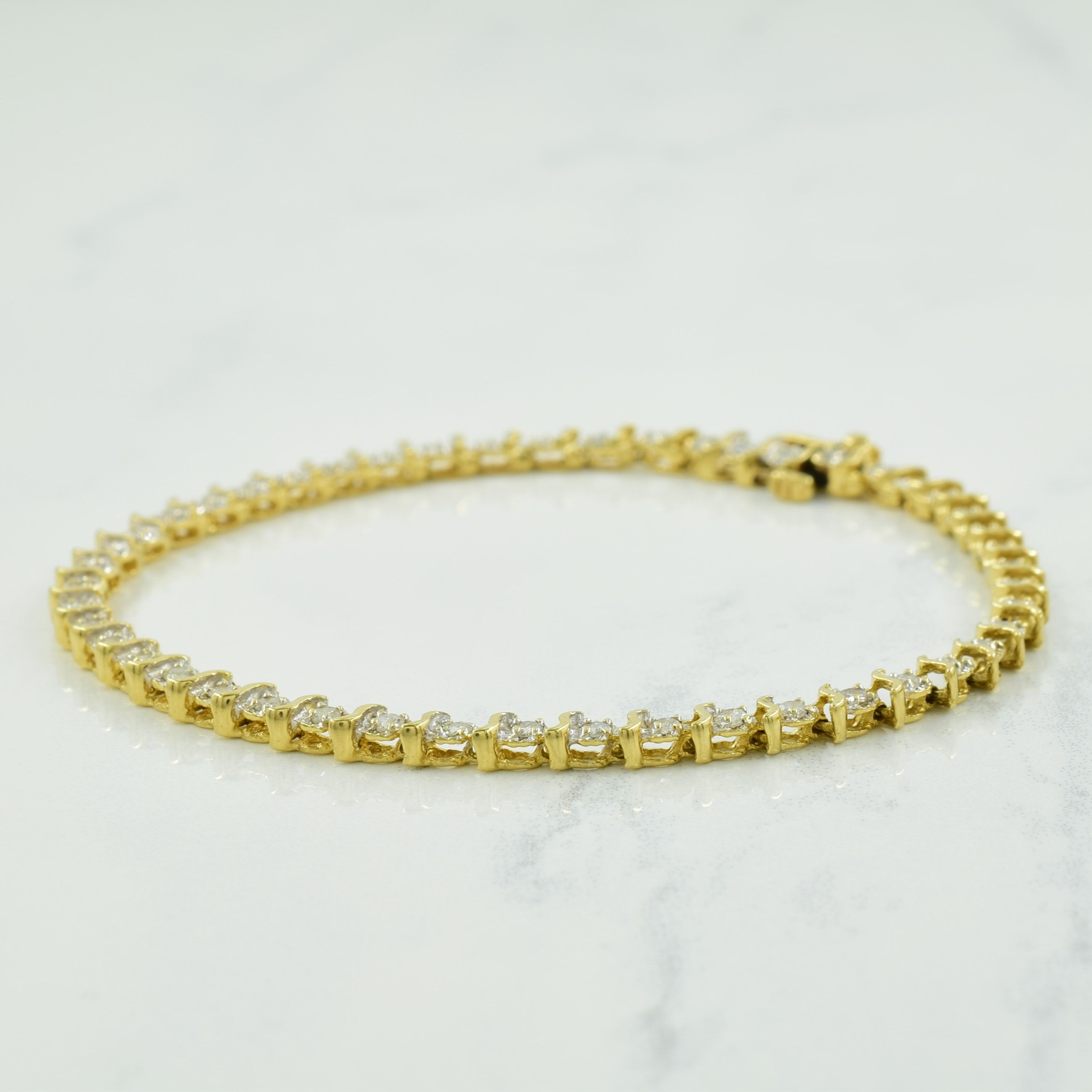 Diamond Tennis 14K Yellow Gold Bracelet | 1.20ctw | 7.5" |