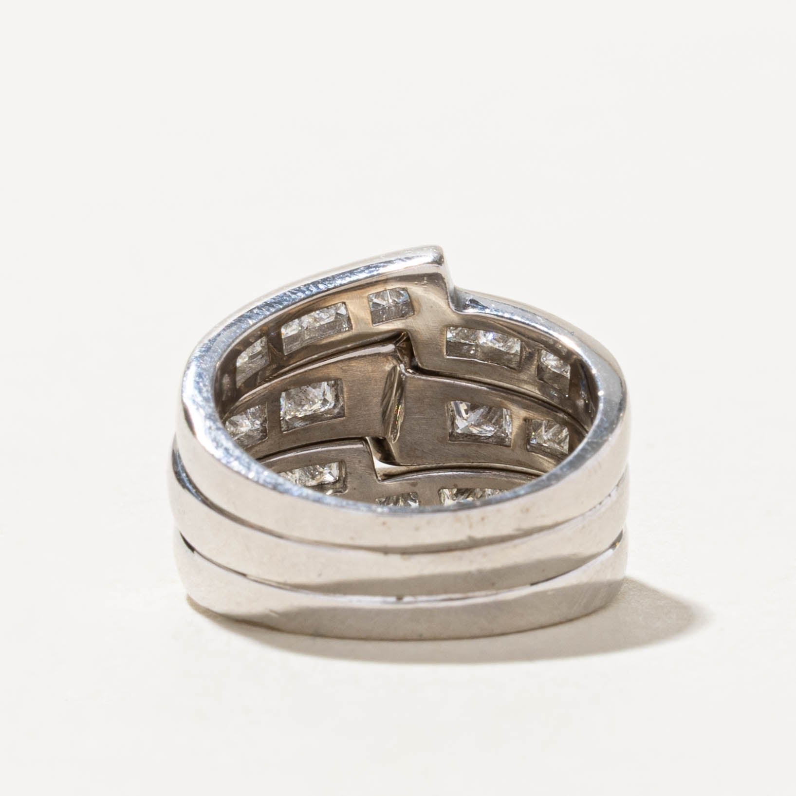 18k Channel Set Diamond Architectural Stacked Ring | 2.43ctw | SZ 5.75