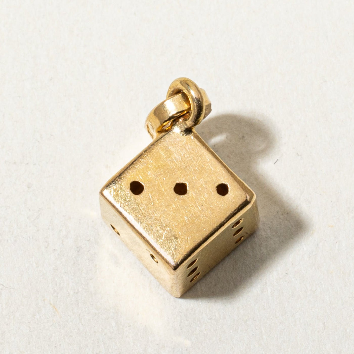 Vintage Italian Yellow Gold Dice Charm