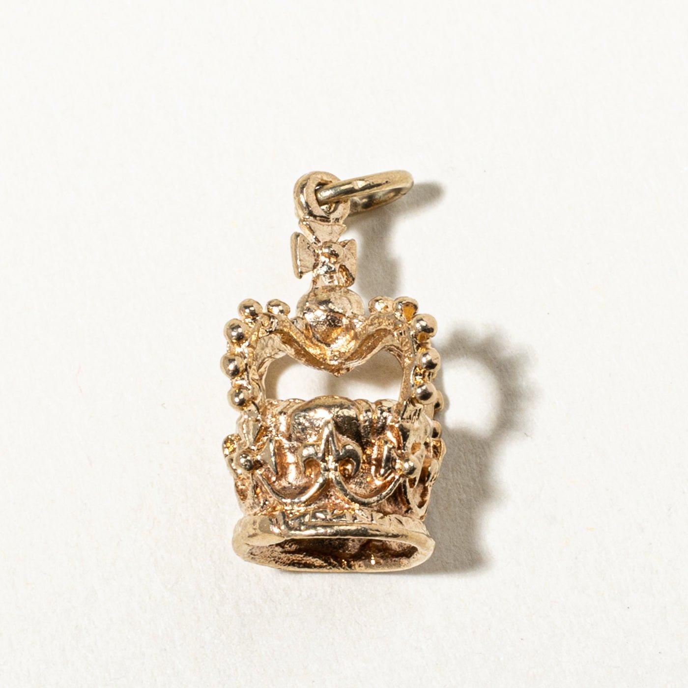 9k Yellow Gold Ornate Crown Charm