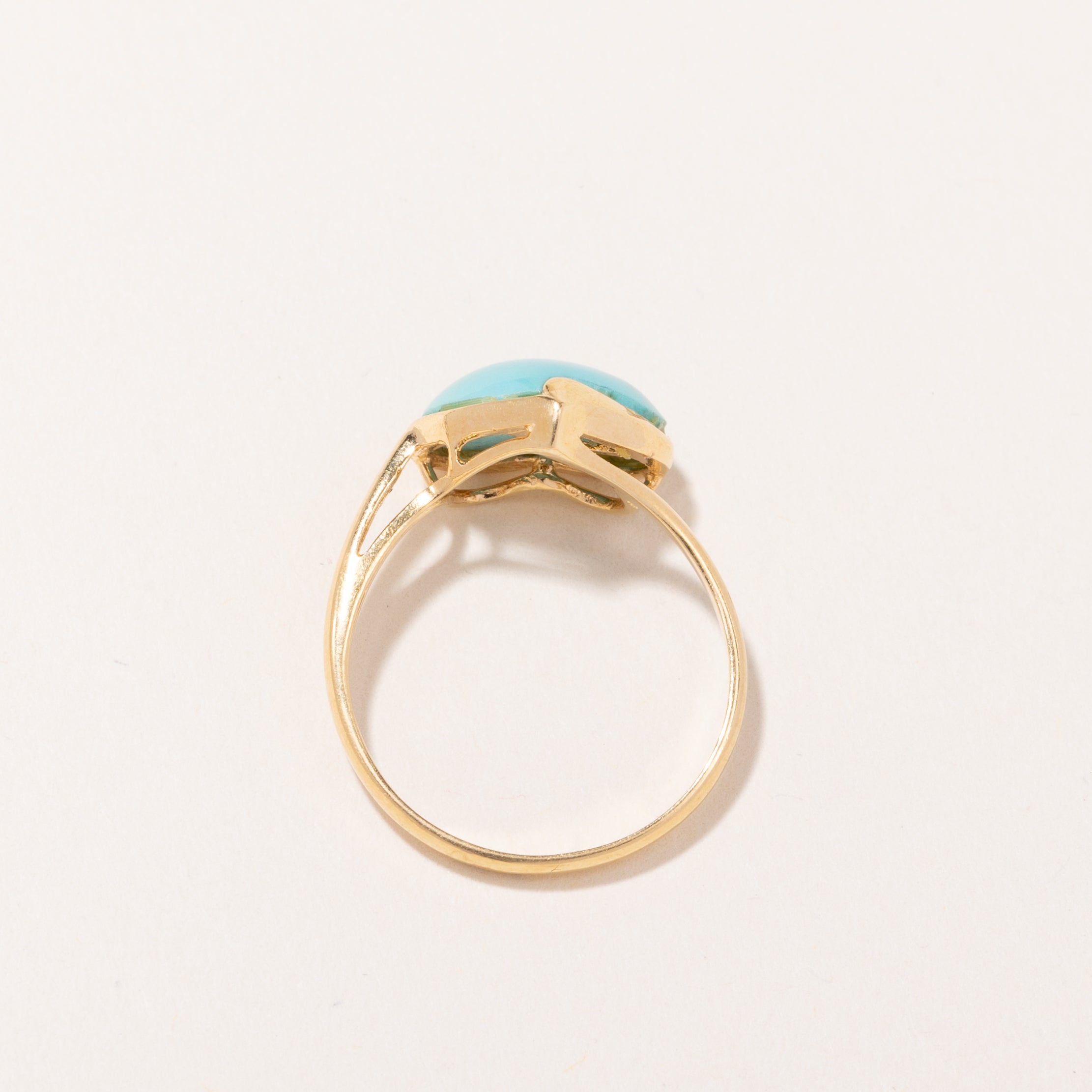 Bague en turquoise synthétique taille cœur | 1,80 ct | Taille 7 |