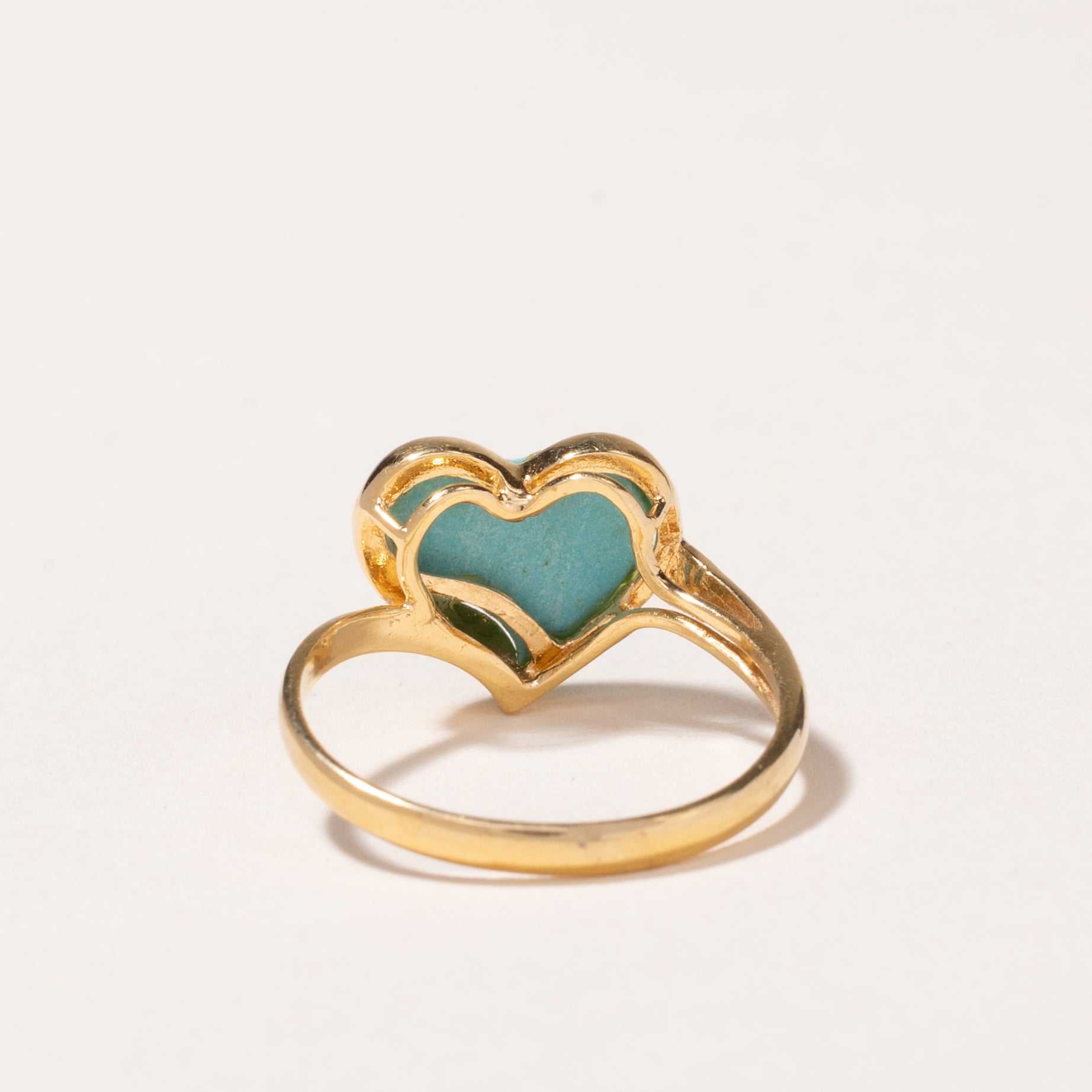 Bague en turquoise synthétique taille cœur | 1,80 ct | Taille 7 |