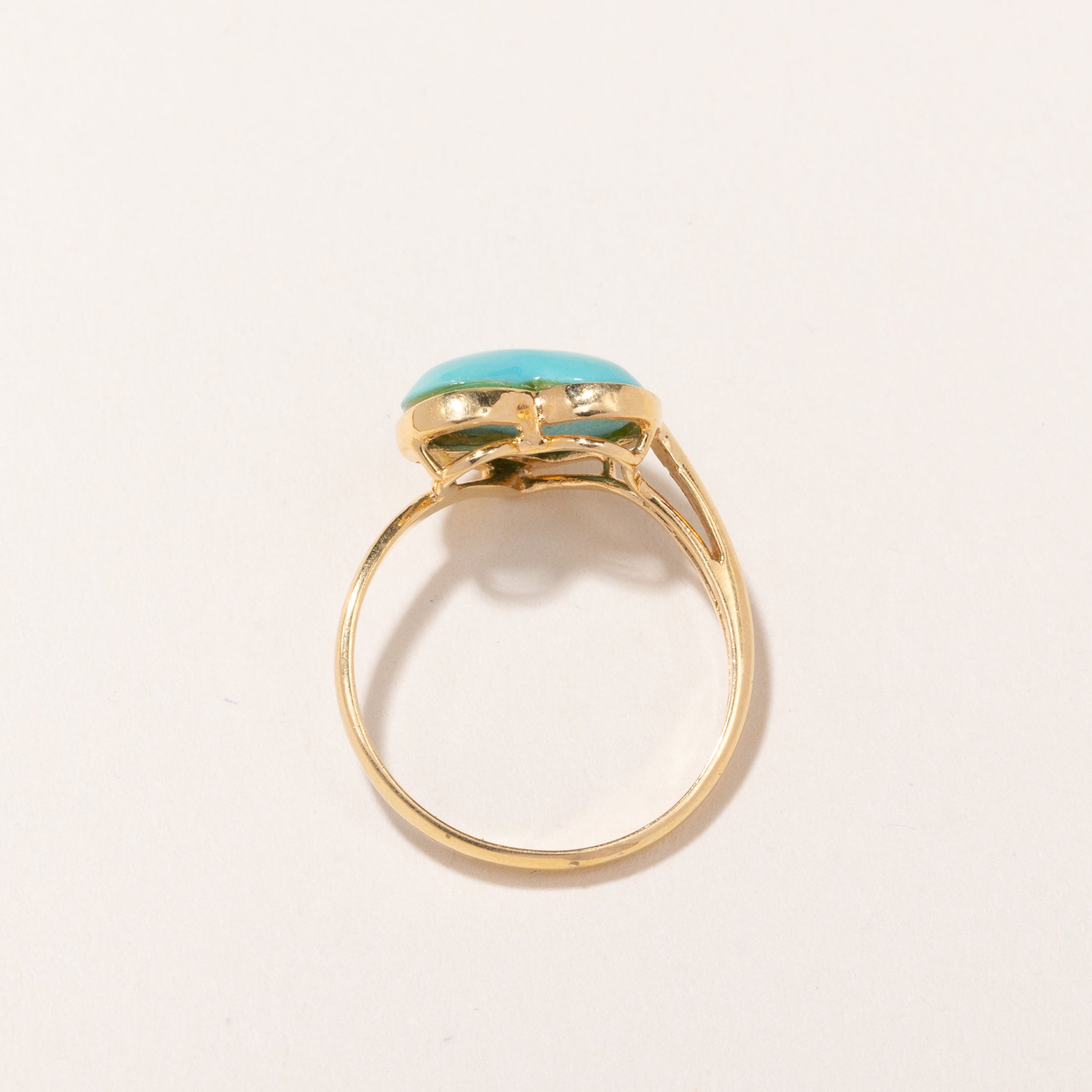 Bague en turquoise synthétique taille cœur | 1,80 ct | Taille 7 |