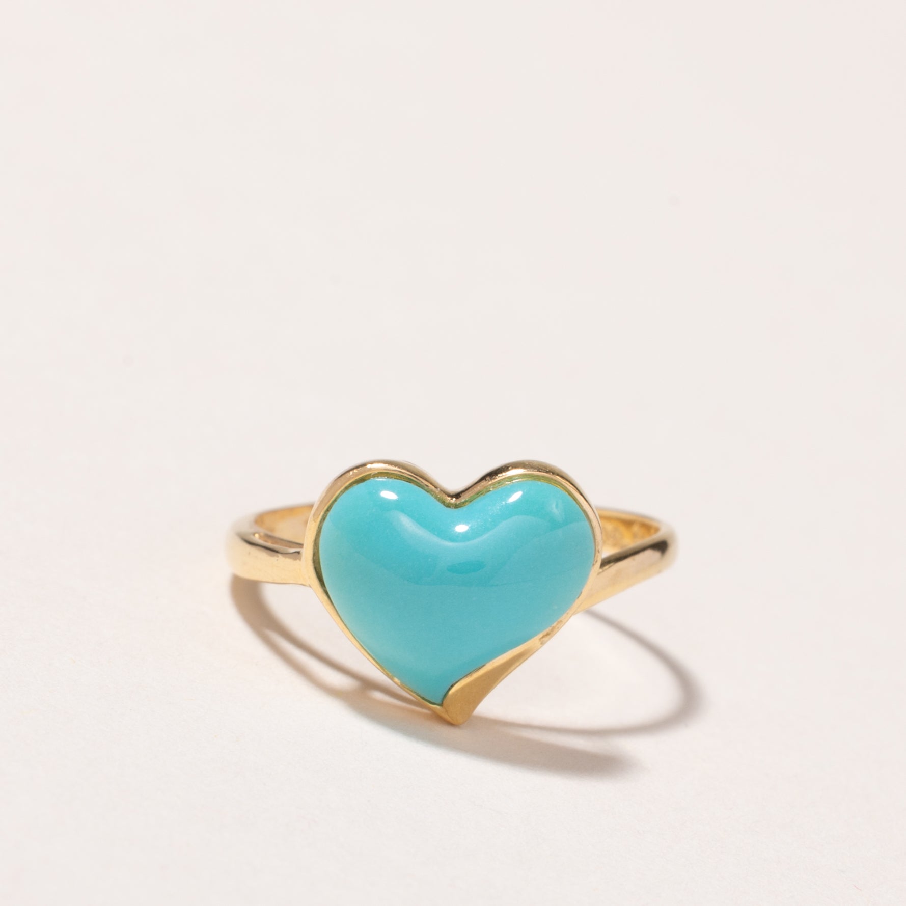 Bague en turquoise synthétique taille cœur | 1,80 ct | Taille 7 |