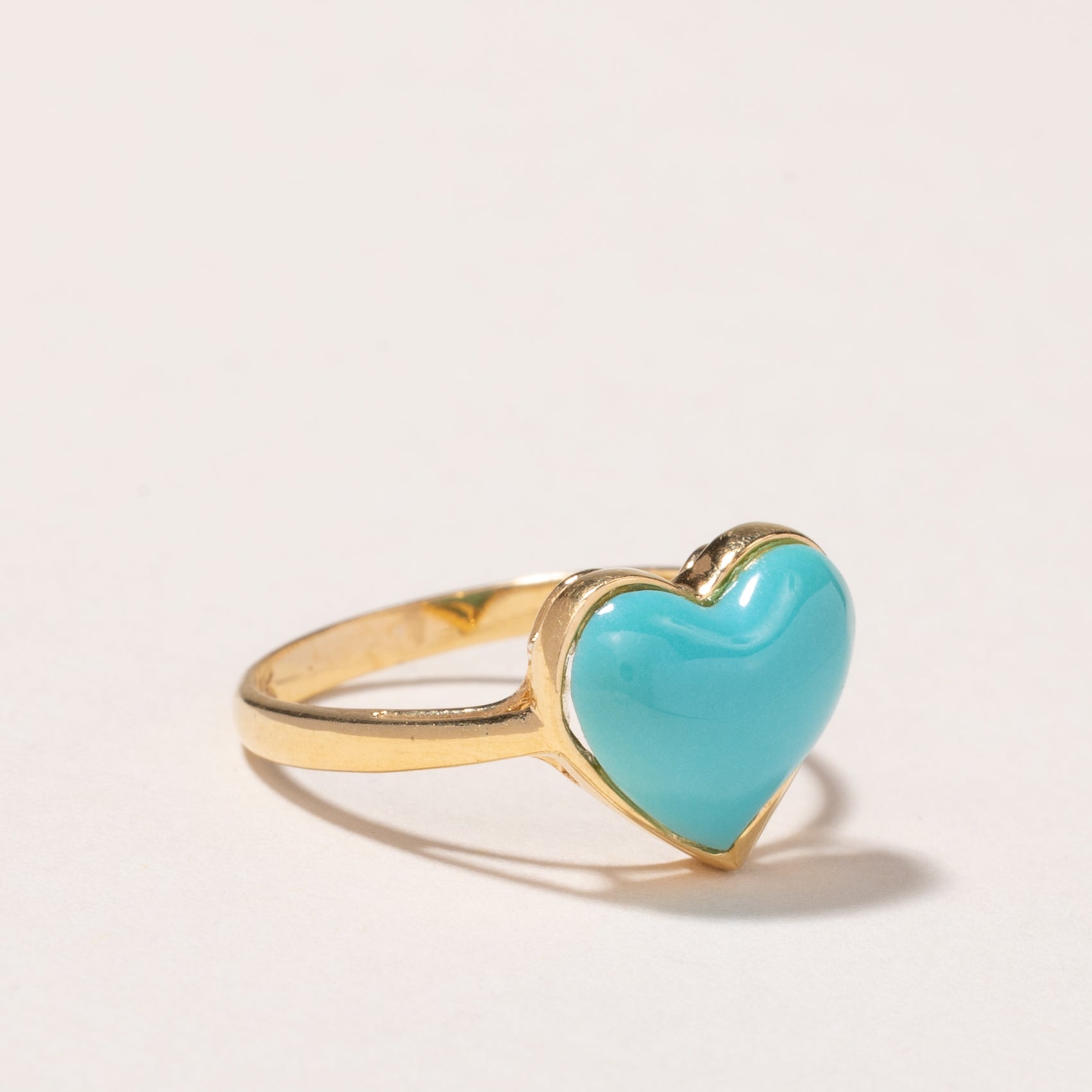 Bague en turquoise synthétique taille cœur | 1,80 ct | Taille 7 |