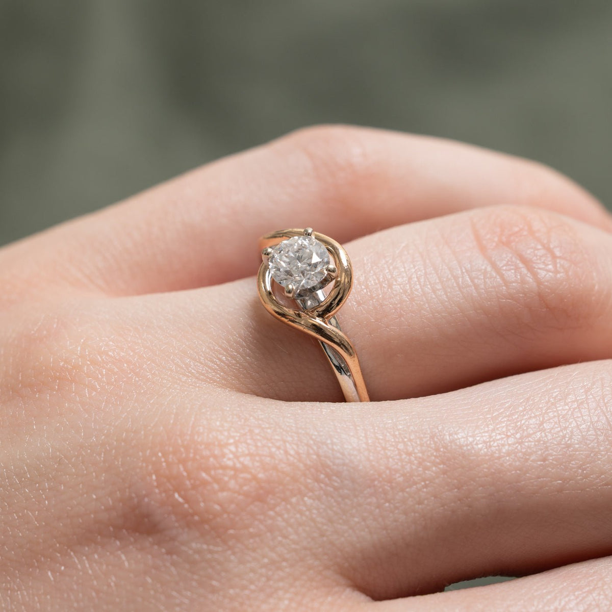 Solitaire Canadian Diamond Bypass Ring | 0.66ct I1 F | SZ 7.25