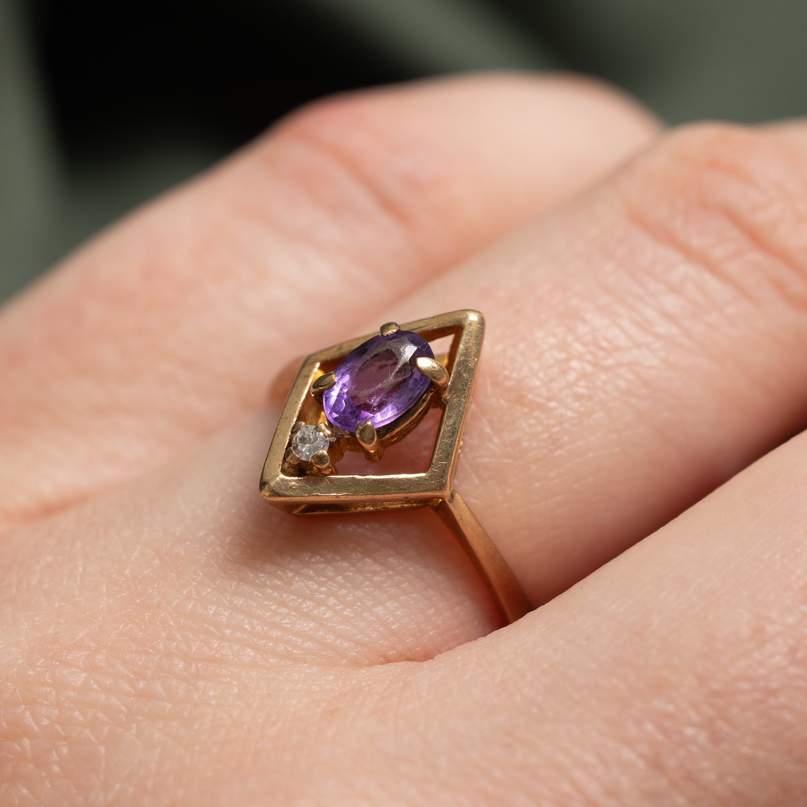 'Birks' Amethyst & Diamond Ring | 0.30ct, 0.015ct | SZ 5.25 |