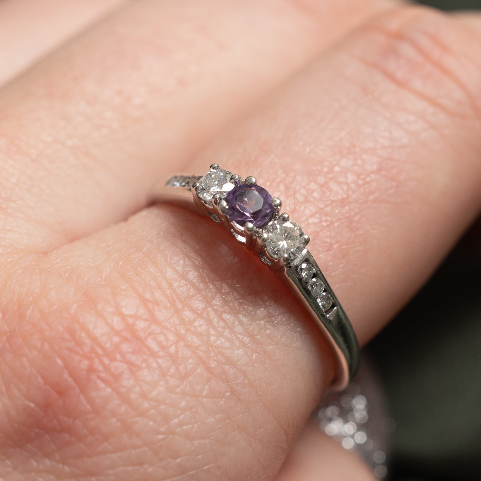 Amethyst & Diamond Ring | 0.21ct, 0.20ctw | SZ 9.5 |