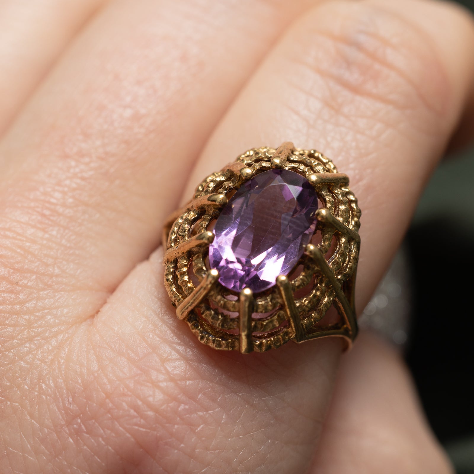 Amethyst Webbed Dome Ring | 2.60ct | SZ 8.5 |