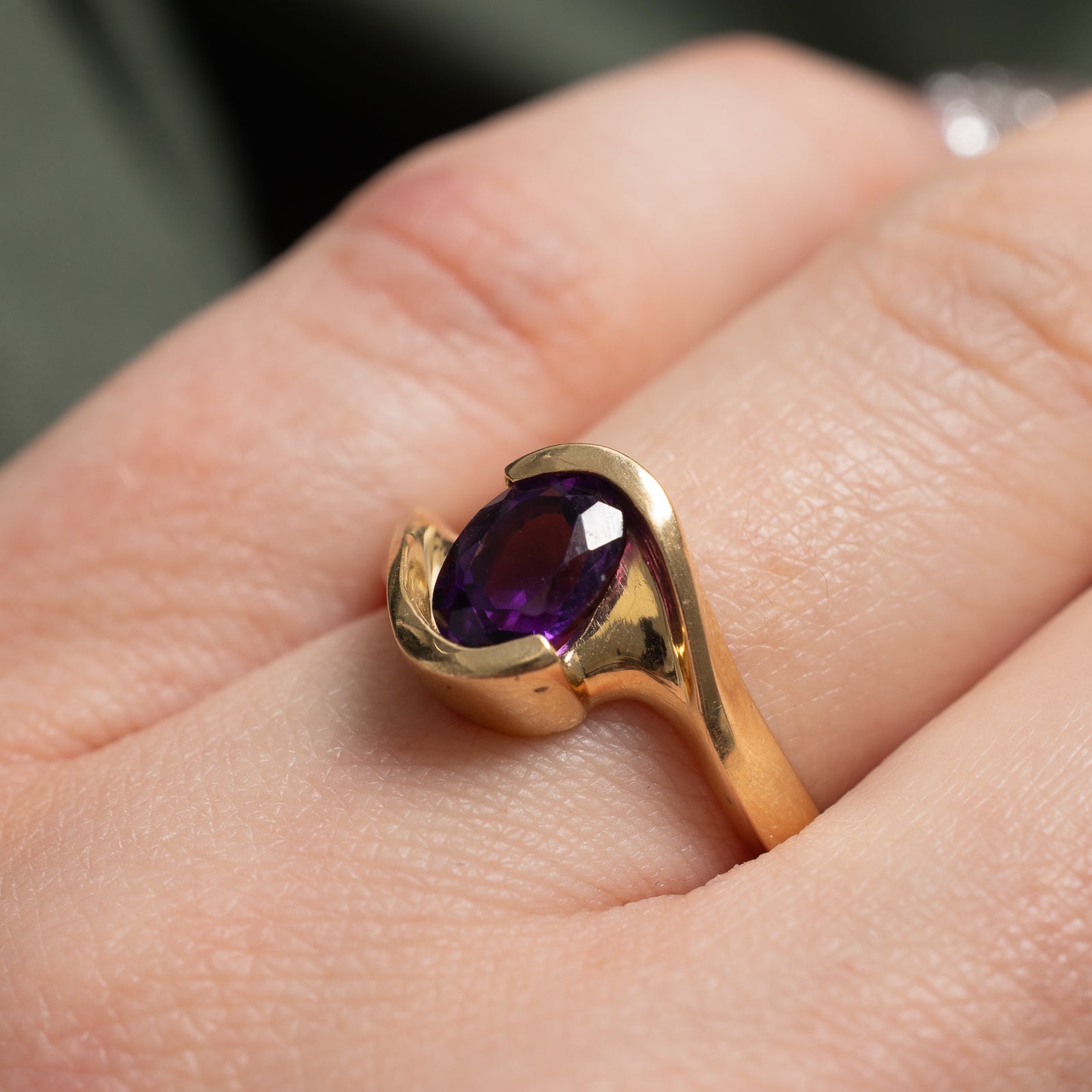 Bague contournante en améthyste | 1,10 ct | Taille 6 |