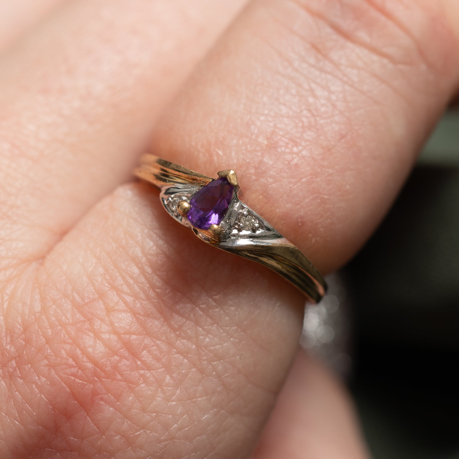 Amethyst & Diamond Ring | 0.16ct, 0.01ctw | SZ 6.25 |