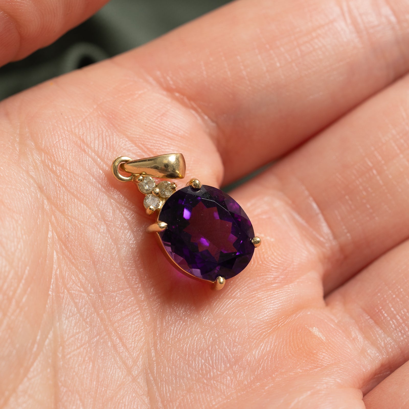Amethyst & Diamond Pendant | 4.50ct, 0.09ctw |