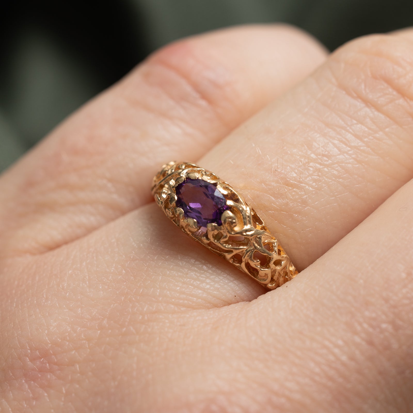 Bague en filigrane d'améthyste | 0,33 ct | Taille 6 |