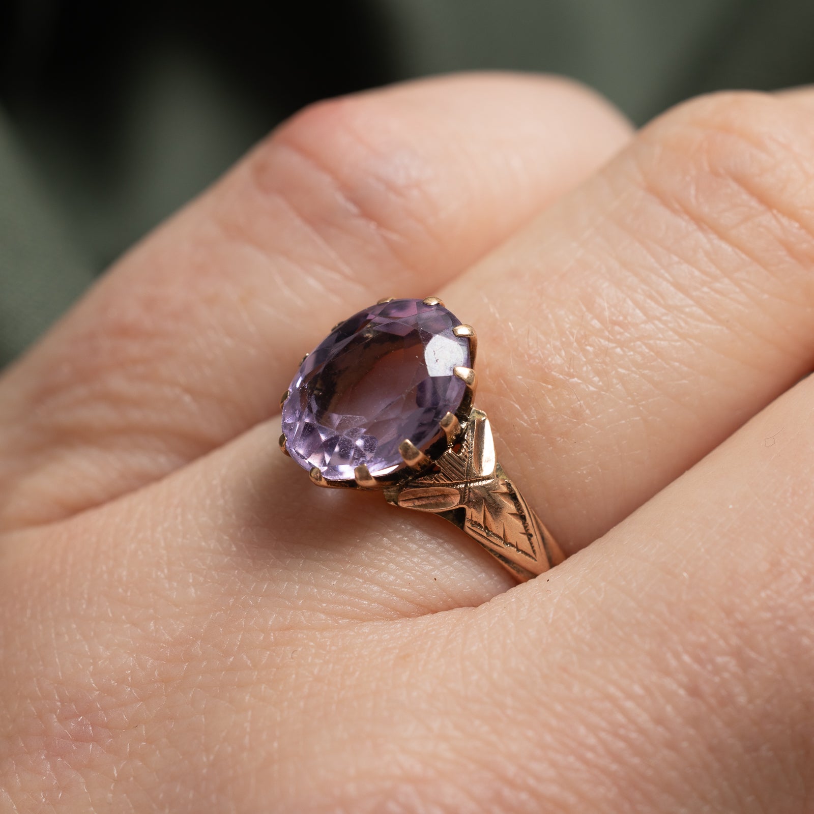 Bague en améthyste gravée | 3,00 ct | Taille 5,25 |