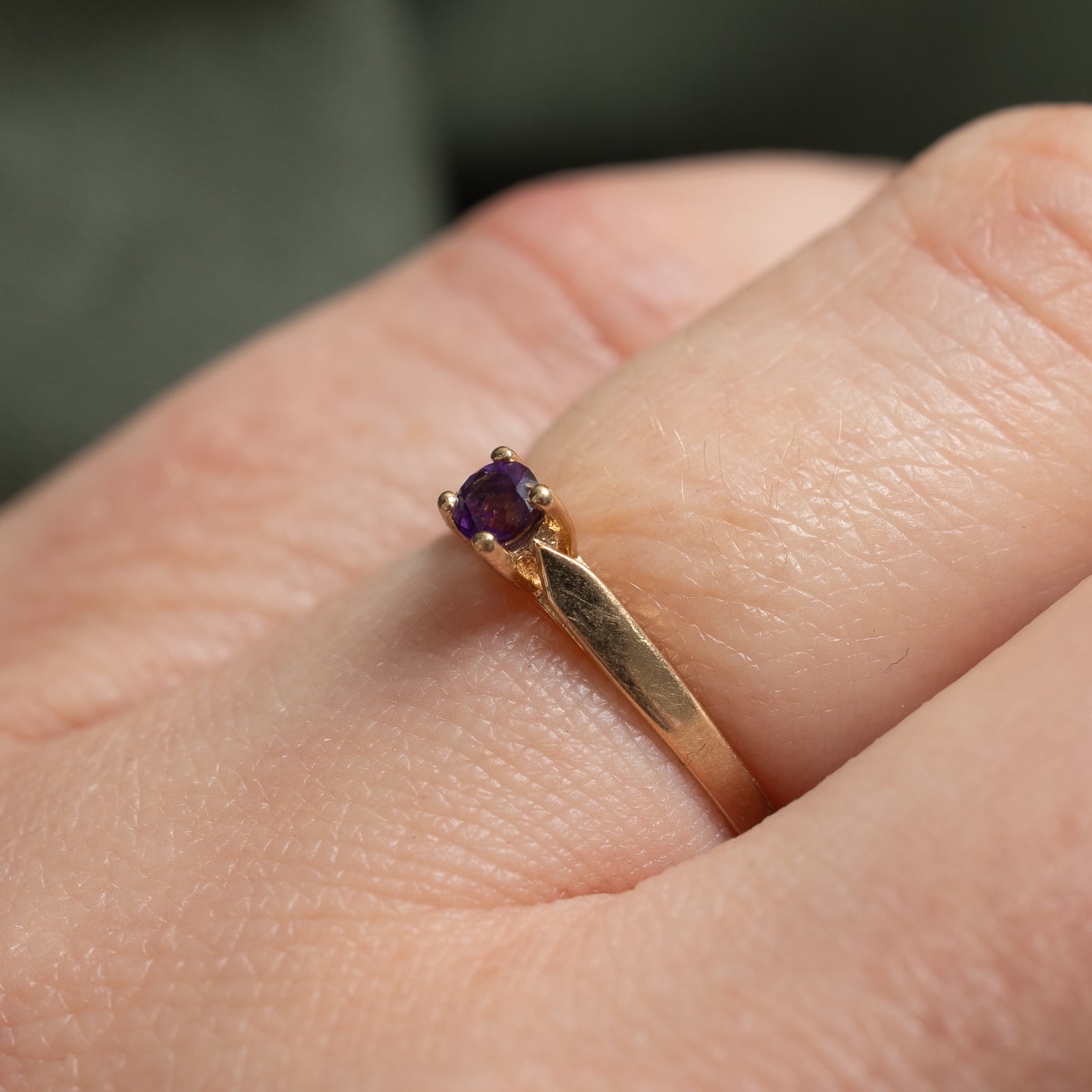 Bague en améthyste fine | 0,05 ct | Taille 4,5 |