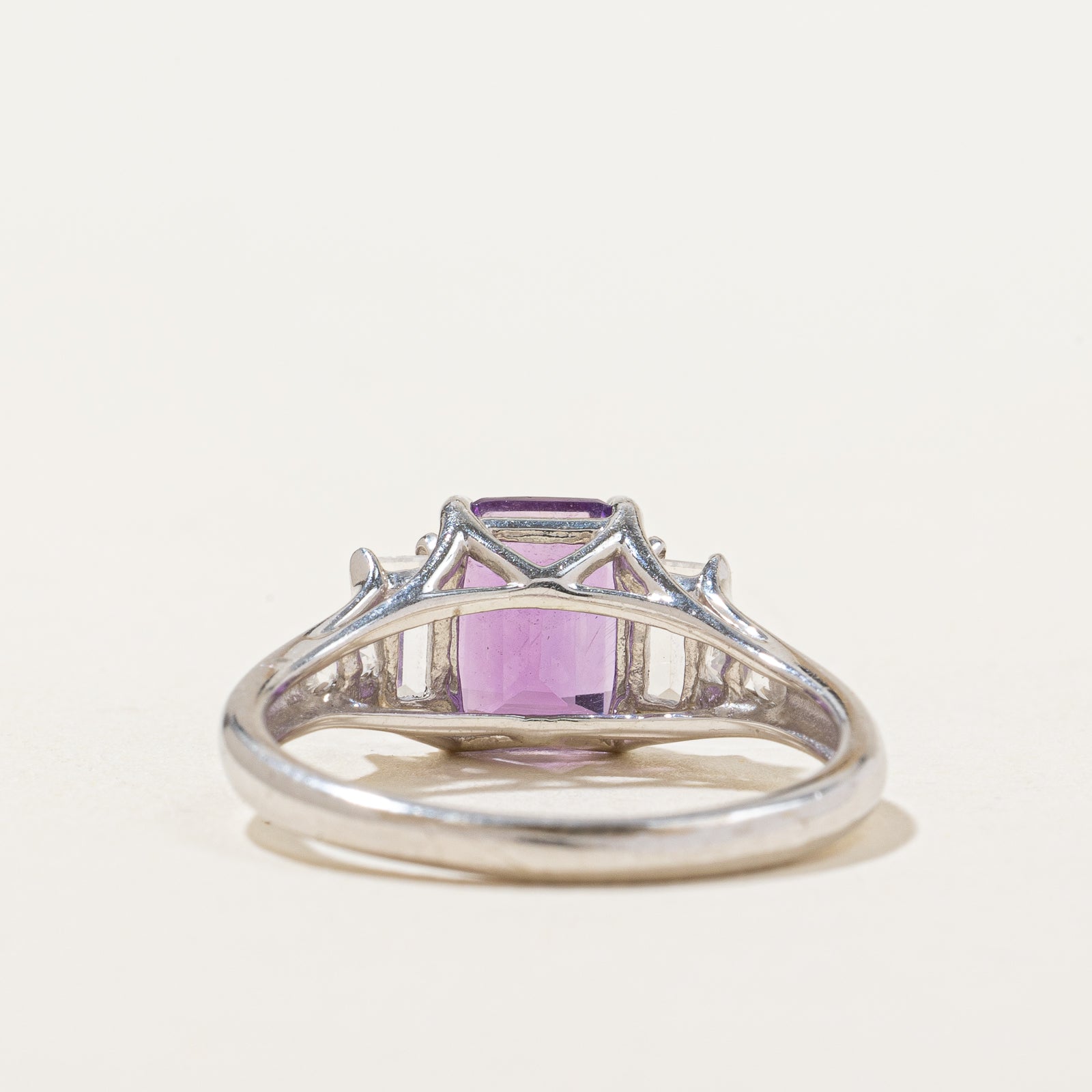 Three Stone Amethyst & Sapphire Ring | 1.50ct, 0.60ctw | SZ 7 |