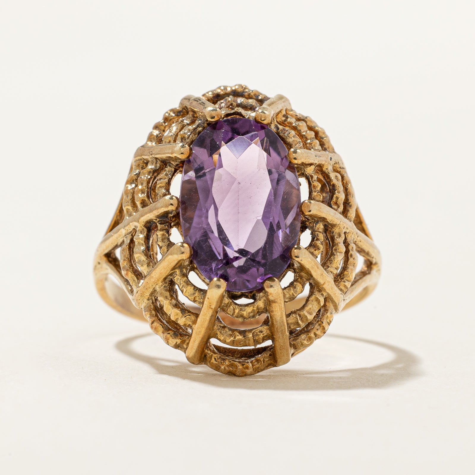 Amethyst Webbed Dome Ring | 2.60ct | SZ 8.5 |