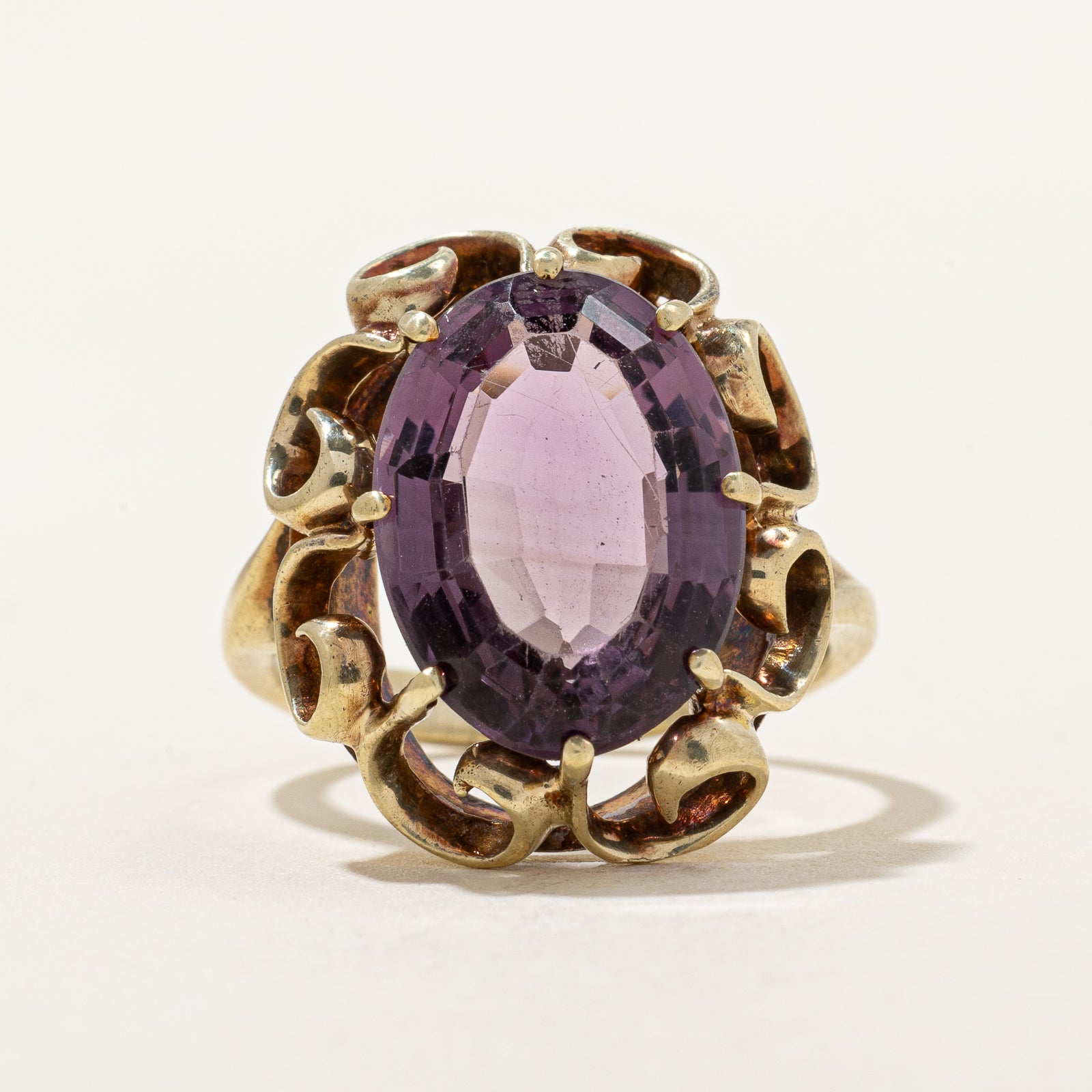 Amethyst Ornate Cocktail Ring | 5.30ct | SZ 7.25 |