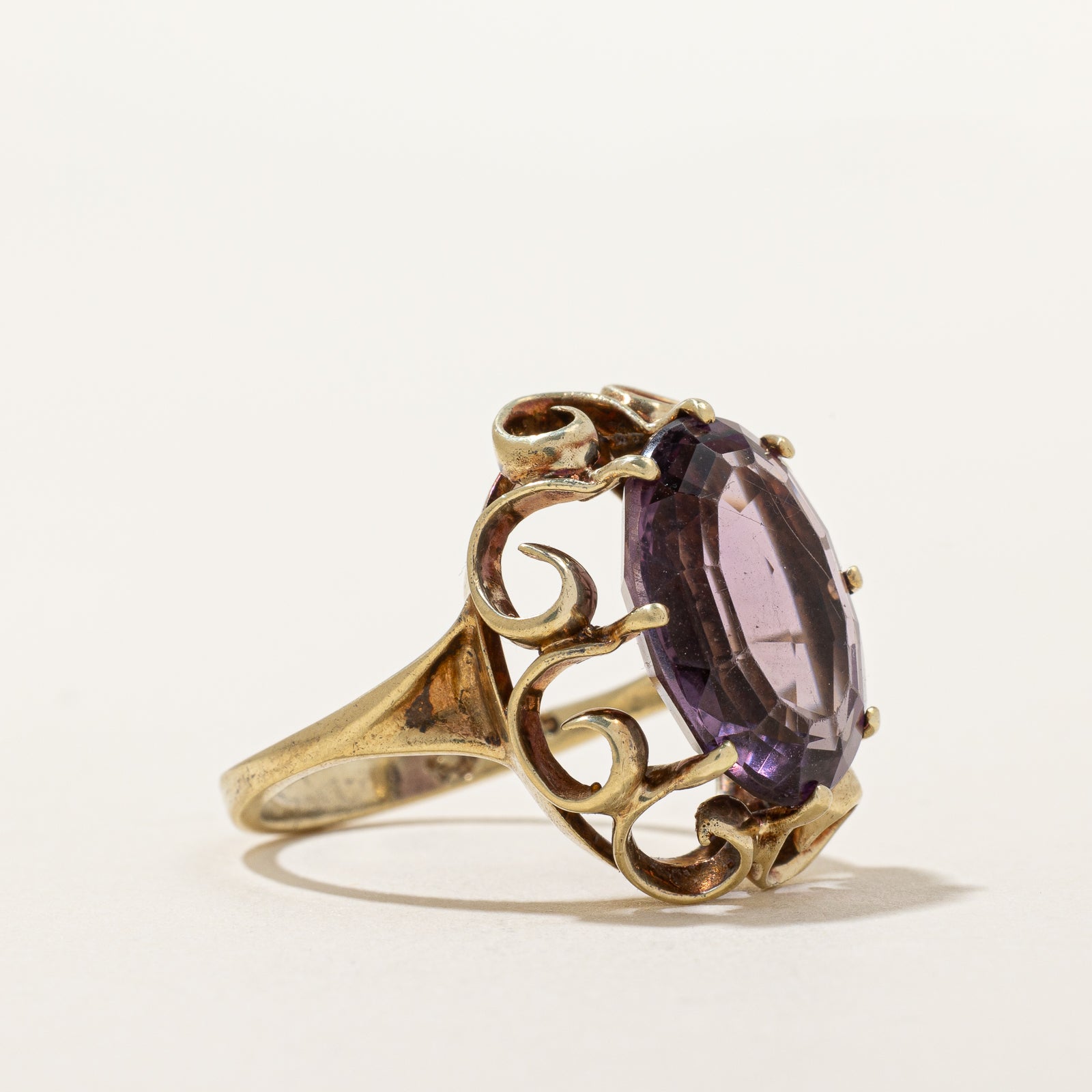 Amethyst Ornate Cocktail Ring | 5.30ct | SZ 7.25 |