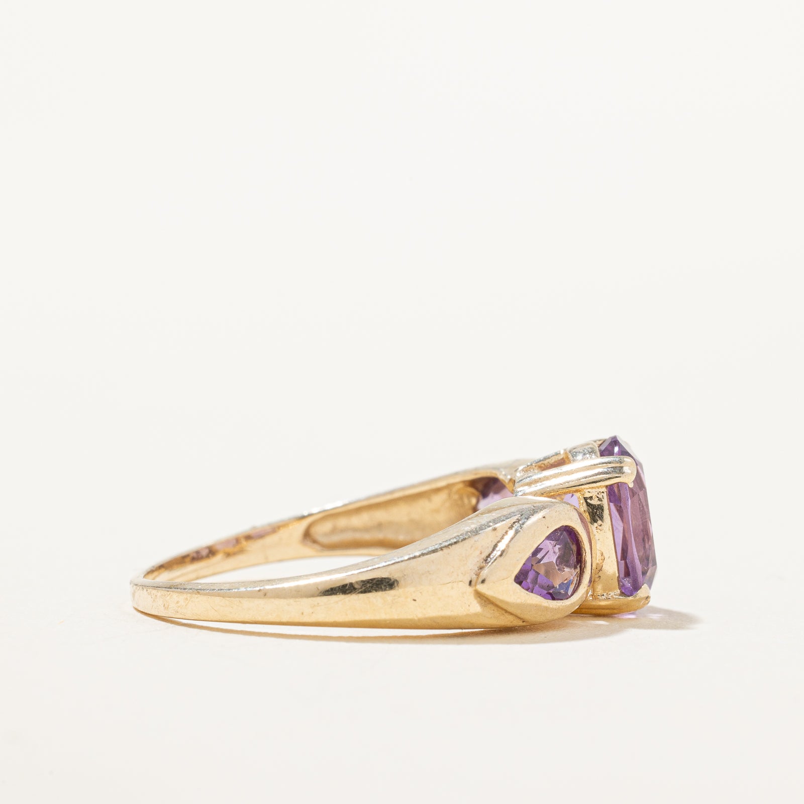 Bague trois pierres en améthyste | 1,5 ct au total | Taille 7 |