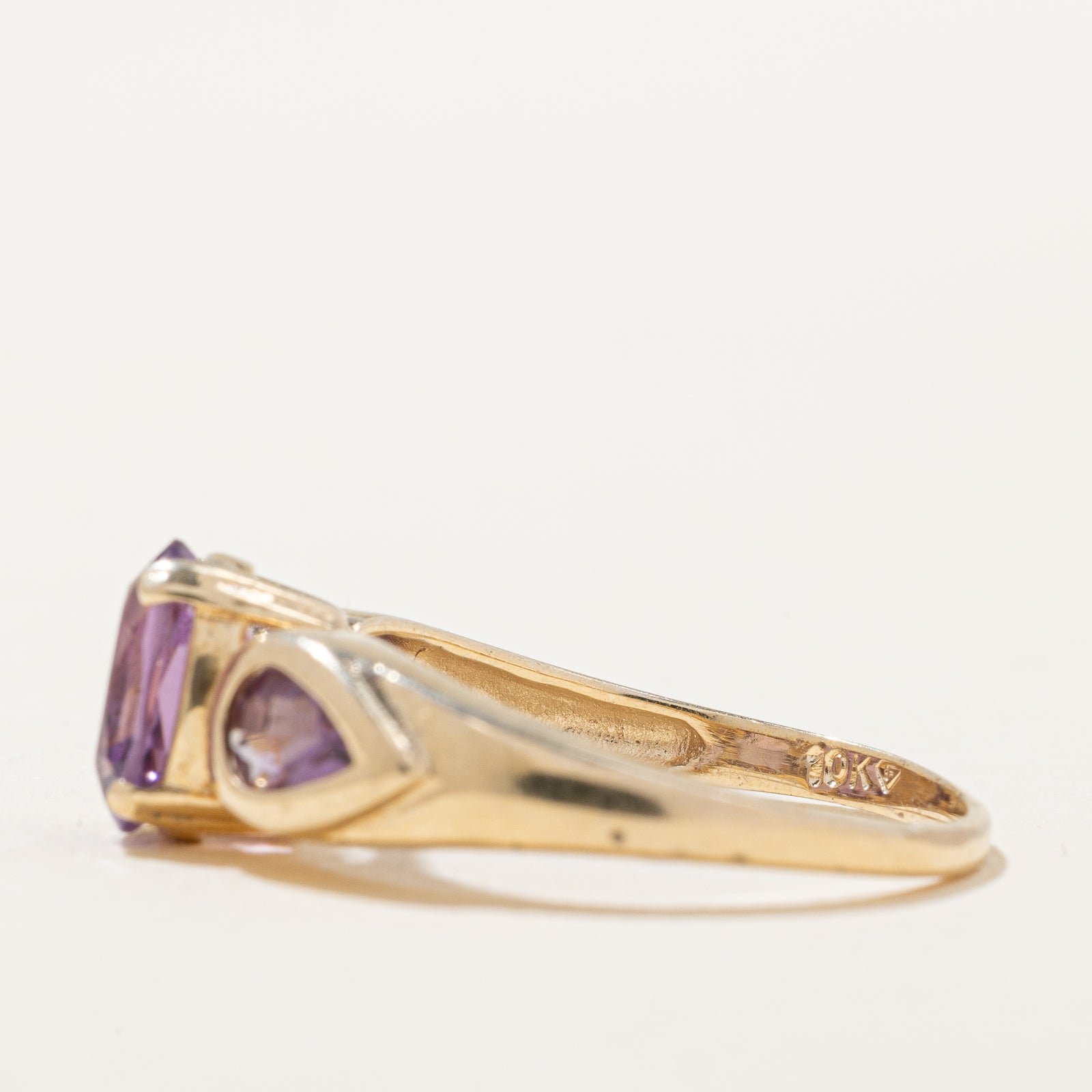 Bague trois pierres en améthyste | 1,5 ct au total | Taille 7 |