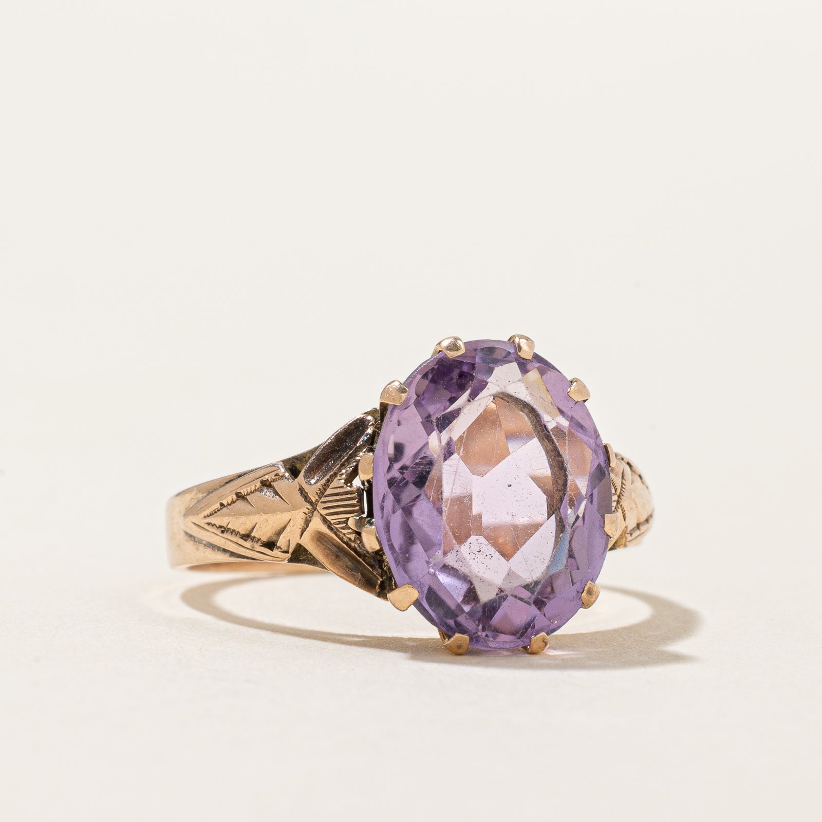Bague en améthyste gravée | 3,00 ct | Taille 5,25 |