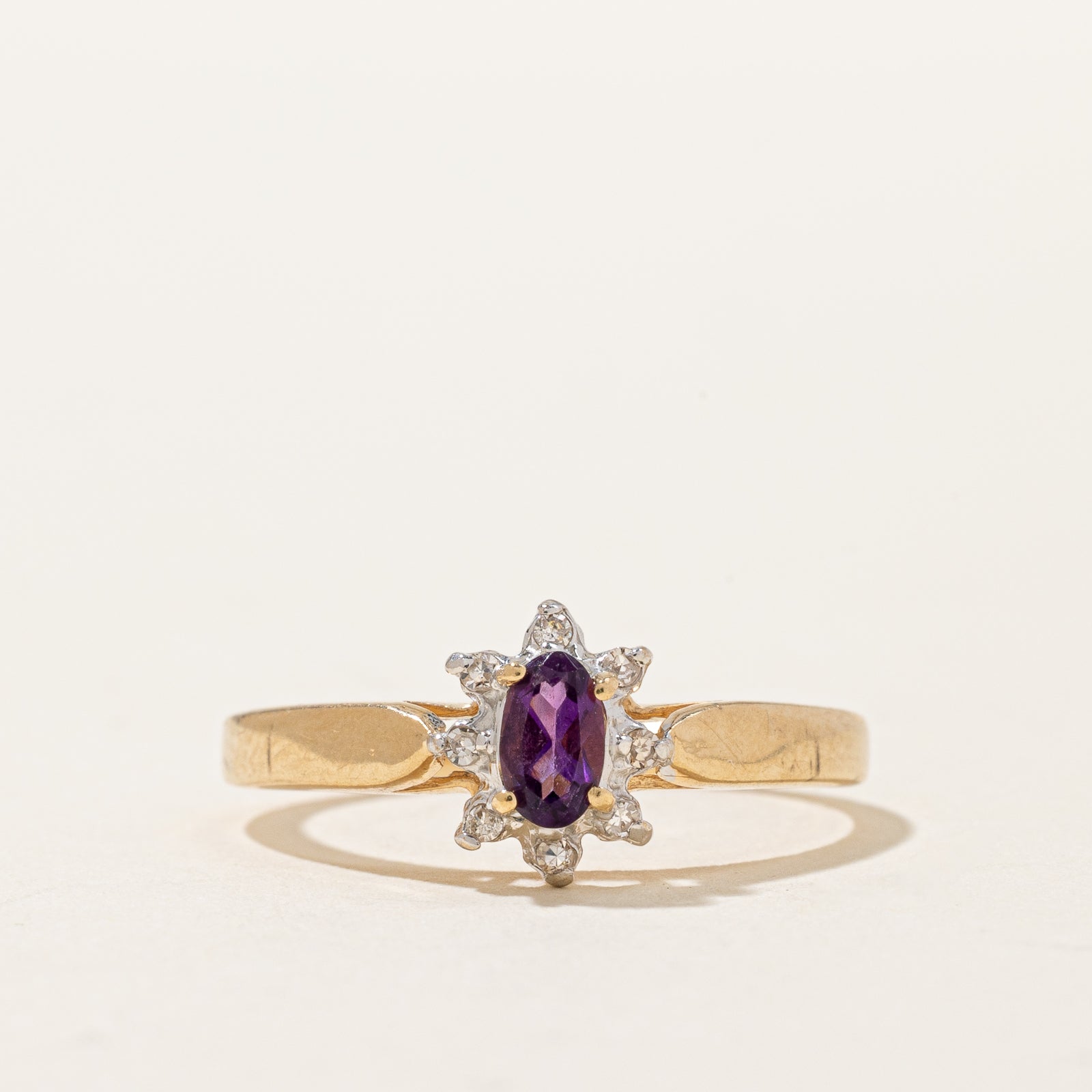 Amethyst & Diamond Halo Ring | 0.12ct, 0.04ctw | SZ 7.25 |