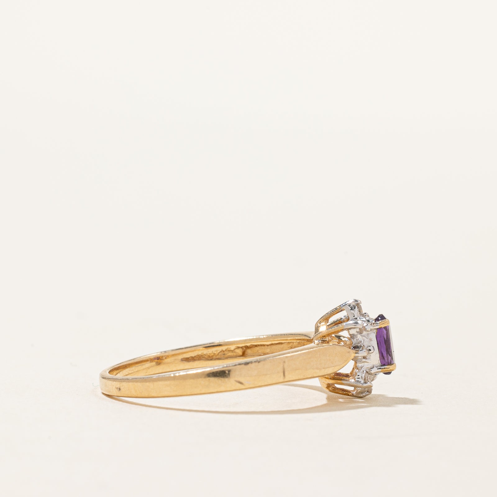 Amethyst & Diamond Halo Ring | 0.12ct, 0.04ctw | SZ 7.25 |