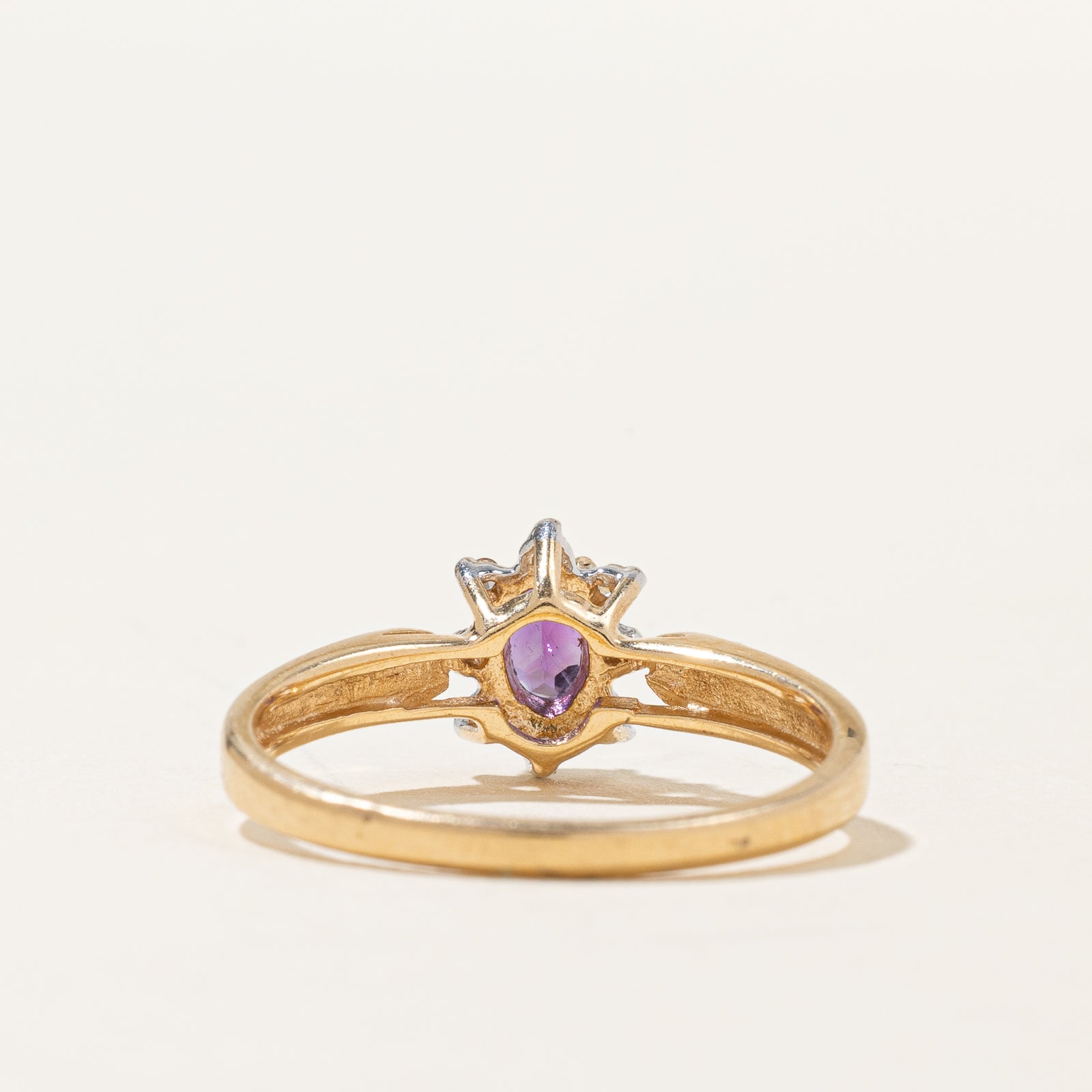 Amethyst & Diamond Halo Ring | 0.12ct, 0.04ctw | SZ 7.25 |