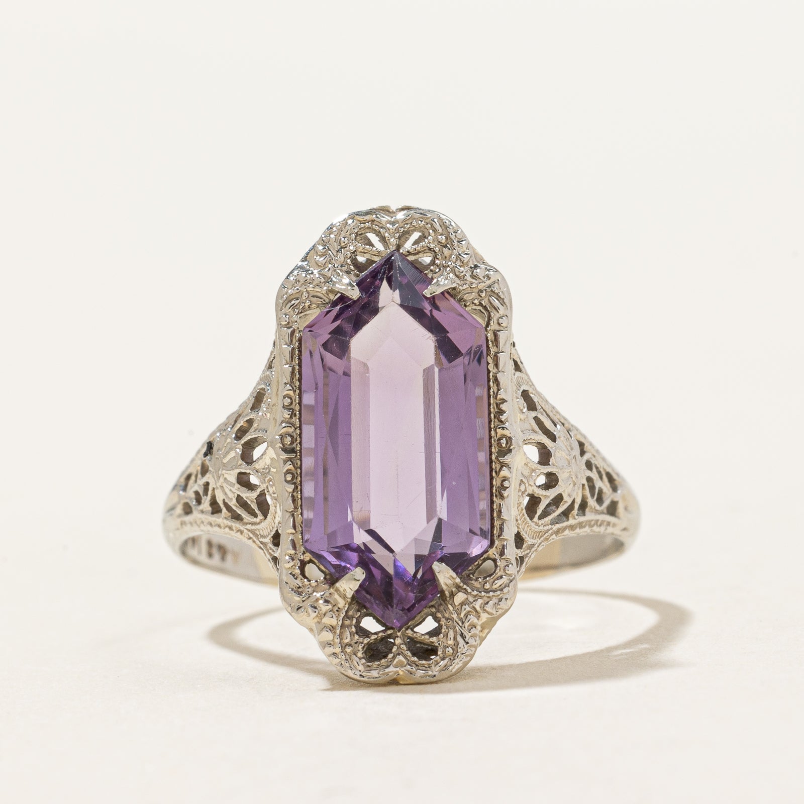 Bague vintage en améthyste filigranée | 2,00 ct | Taille 7,25 |