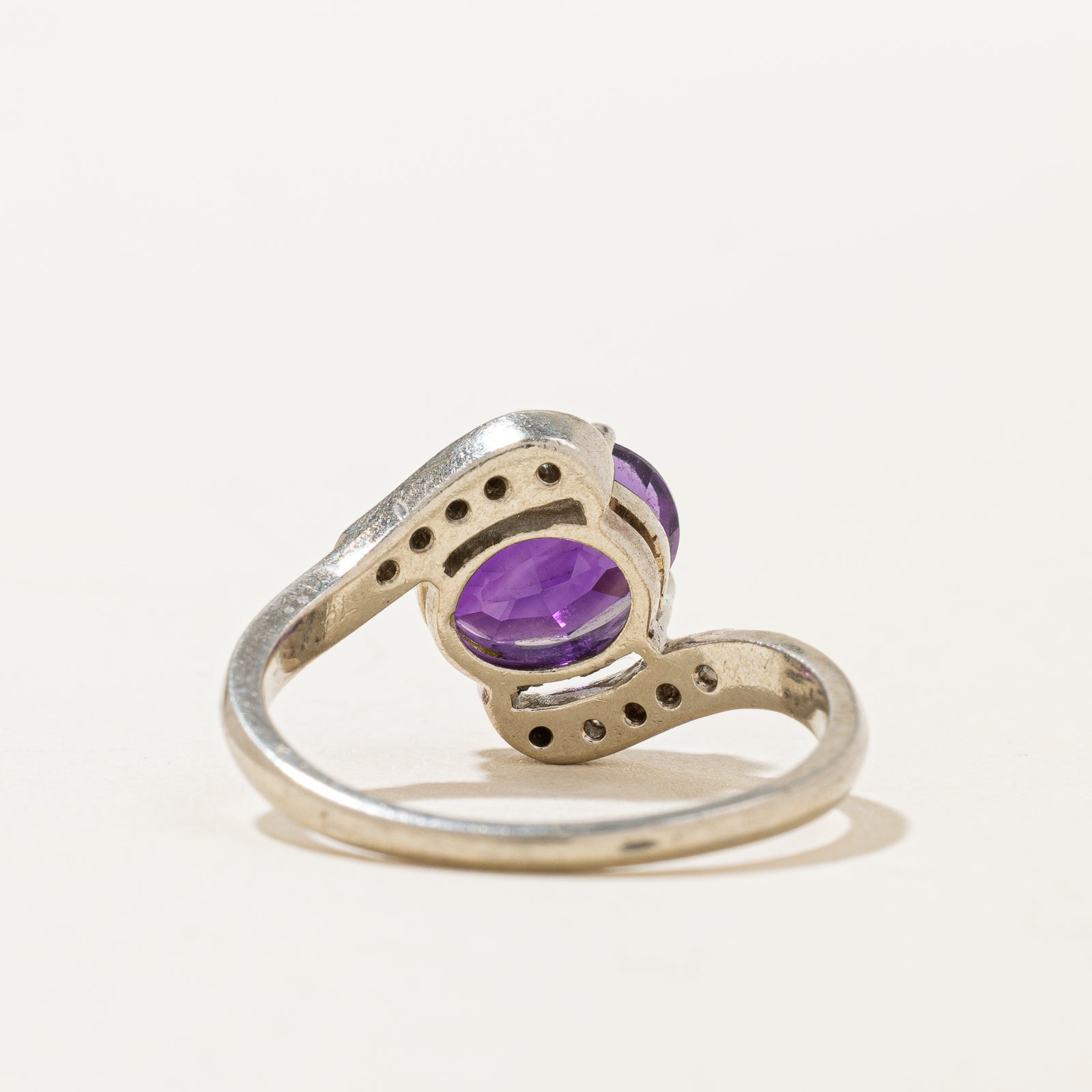 Amethyst & Diamond Bypass Ring | 1.85ctw, 0.07ctw | SZ 7.5 |