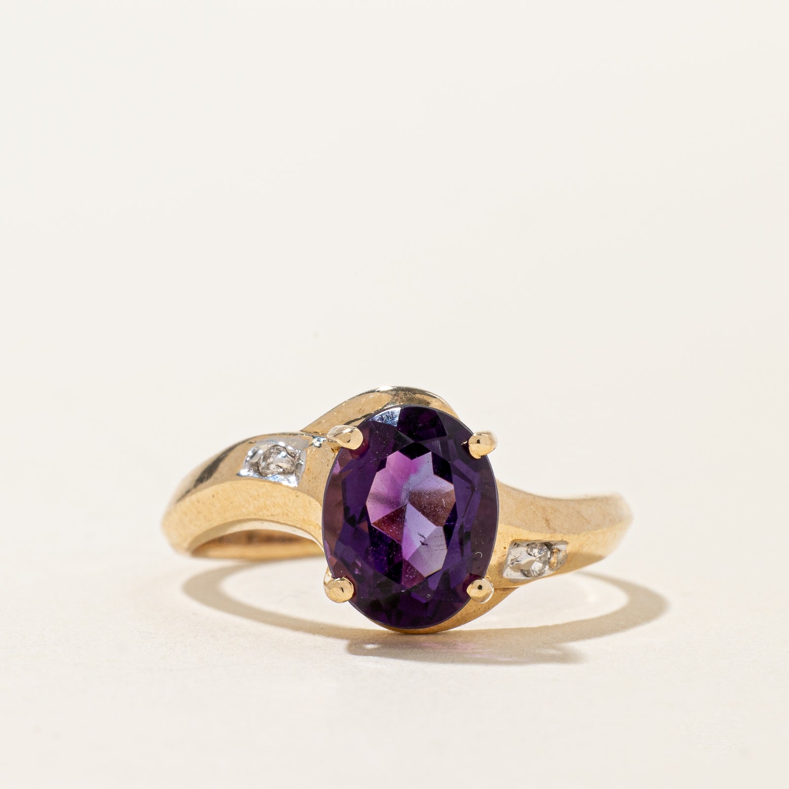 Amethyst & Diamond Bypass Ring | 1.90ct, 0.03ctw | SZ 7.25 |