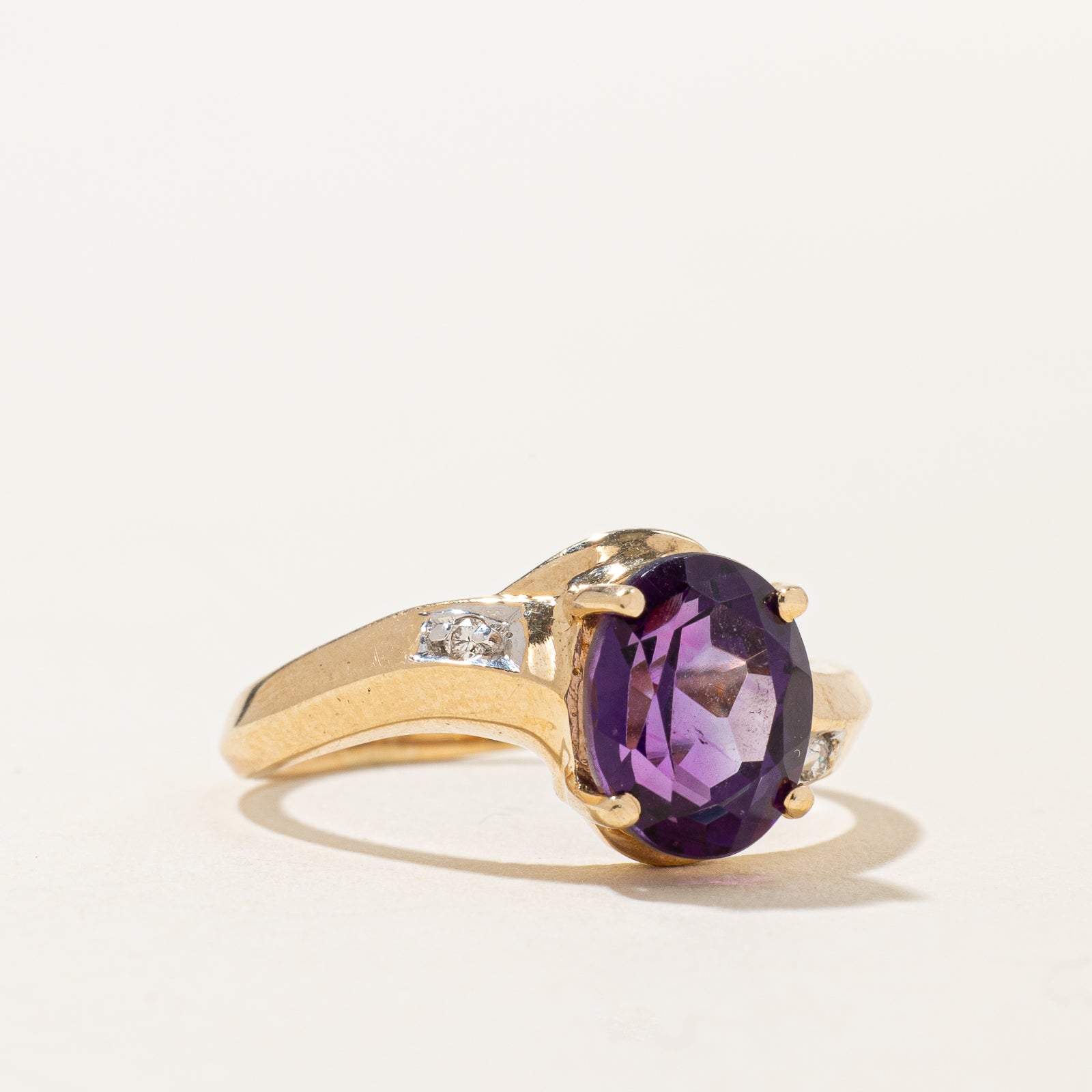 Amethyst & Diamond Bypass Ring | 1.90ct, 0.03ctw | SZ 7.25 |
