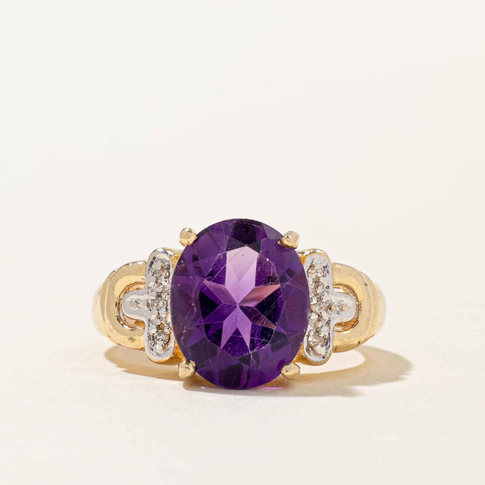 Amethyst & Diamond Cocktail Ring | 3.60ct, 0.03ctw | SZ 6.75 |