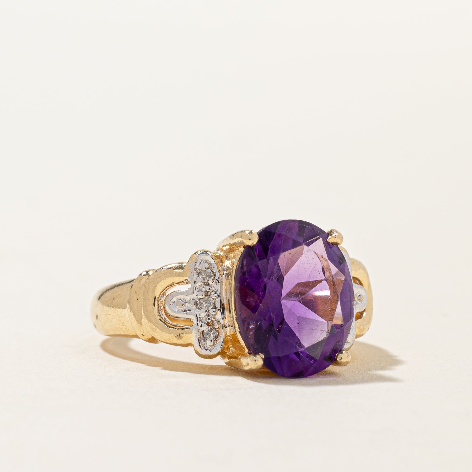 Amethyst & Diamond Cocktail Ring | 3.60ct, 0.03ctw | SZ 6.75 |