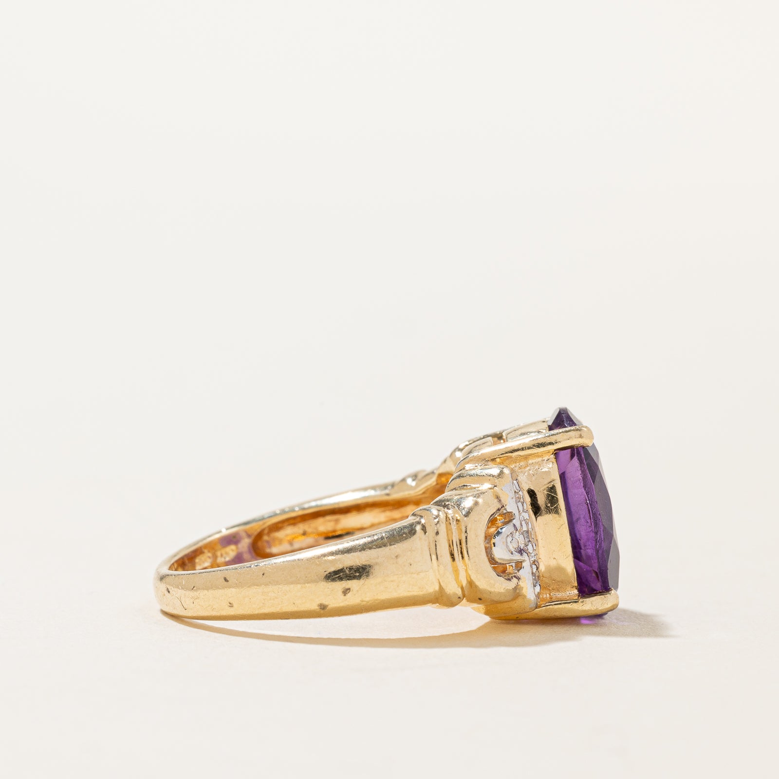 Amethyst & Diamond Cocktail Ring | 3.60ct, 0.03ctw | SZ 6.75 |