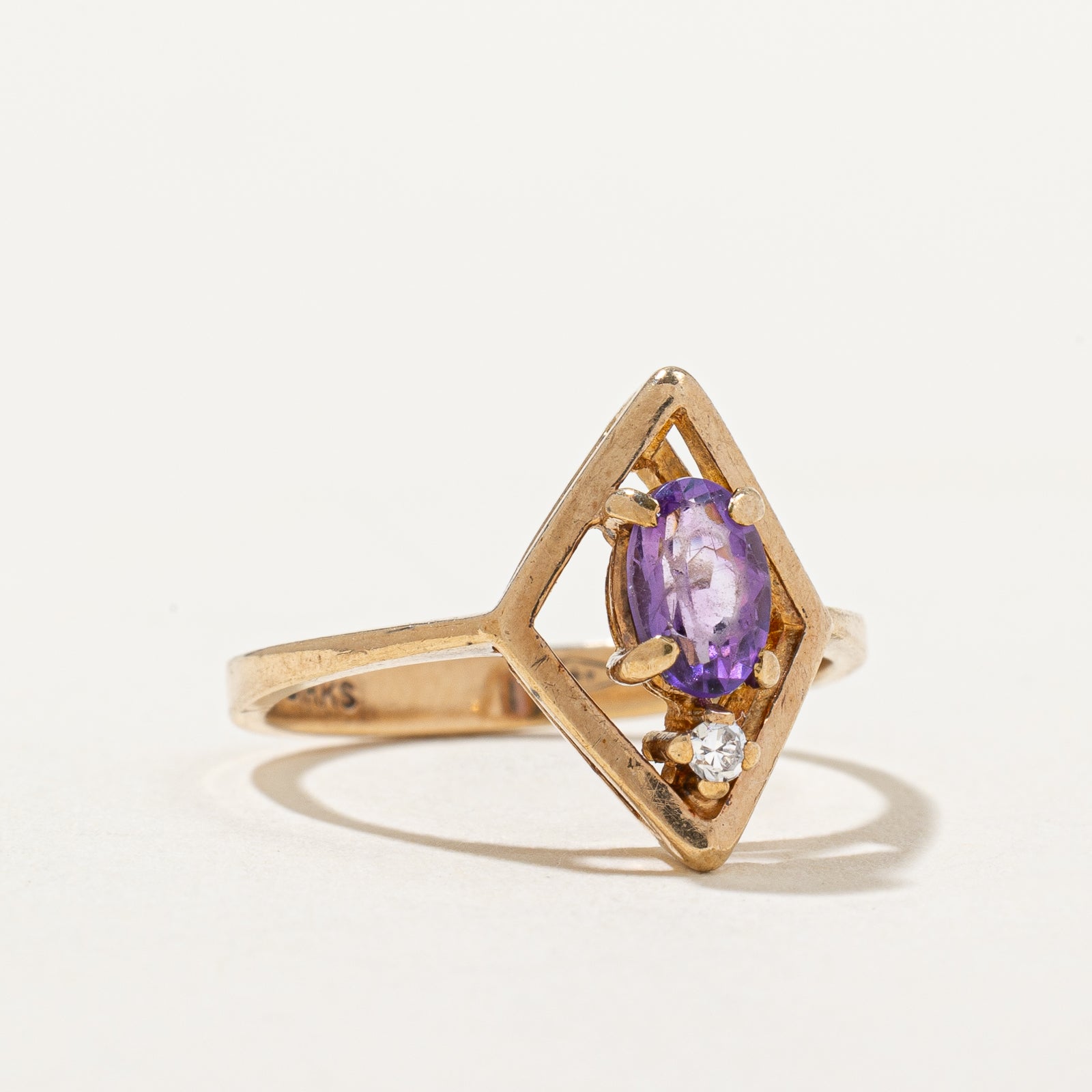 'Birks' Amethyst & Diamond Ring | 0.30ct, 0.015ct | SZ 5.25 |