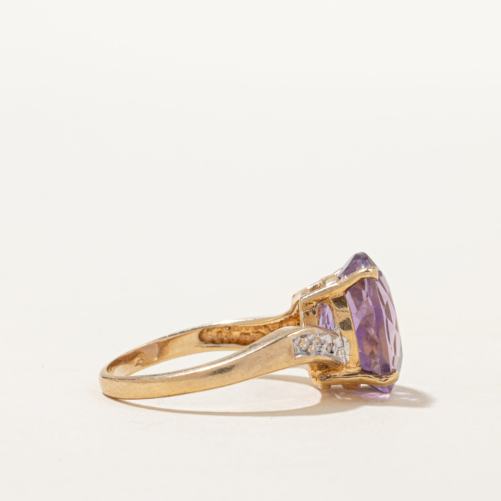 Amethyst & Diamond Bypass Ring | 4.00ct, 0.04ctw | SZ 6.75 |