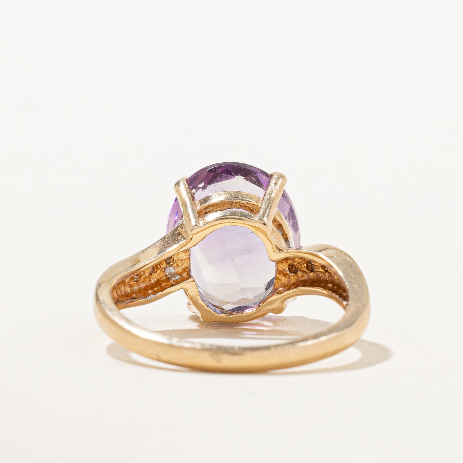Amethyst & Diamond Bypass Ring | 4.00ct, 0.04ctw | SZ 6.75 |