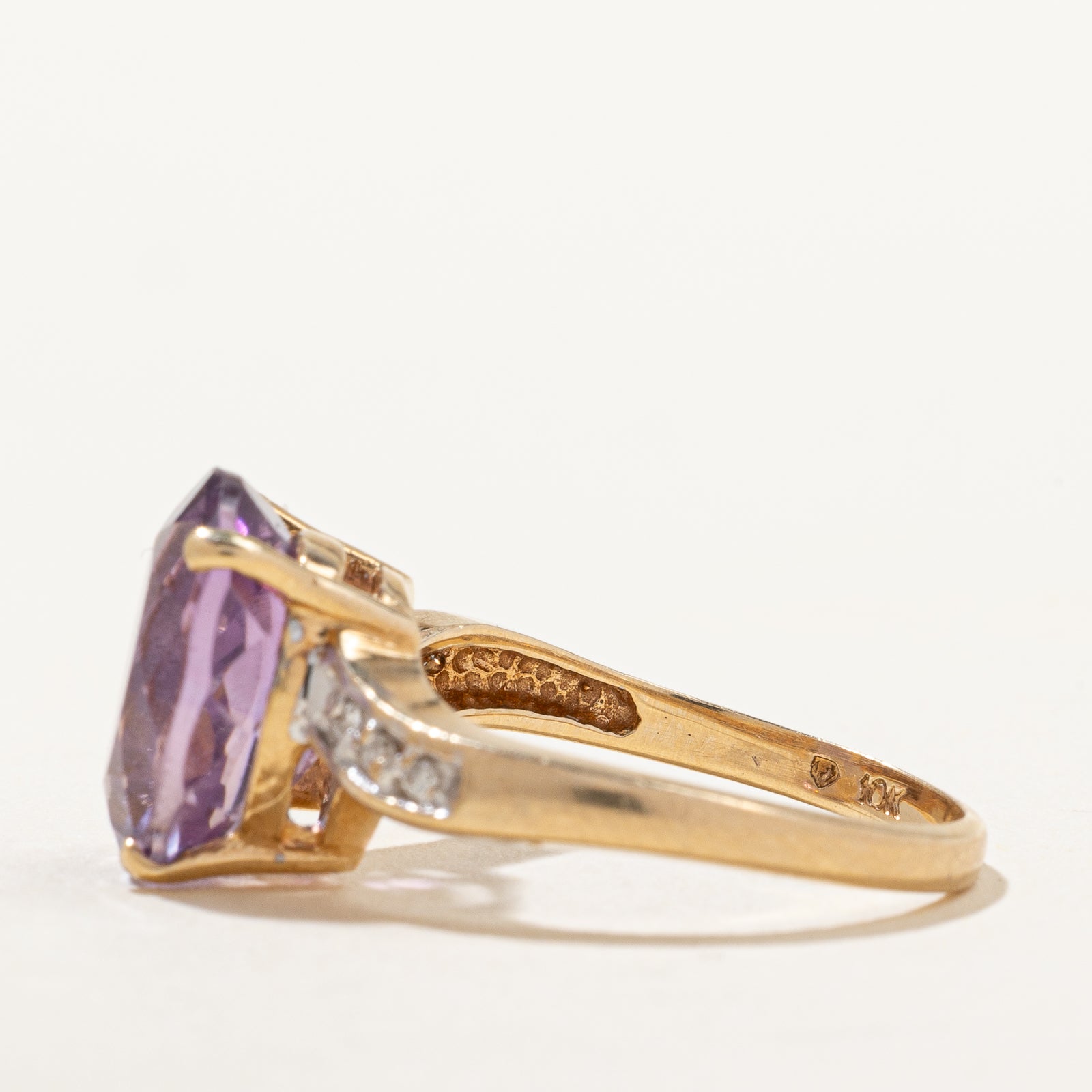 Amethyst & Diamond Bypass Ring | 4.00ct, 0.04ctw | SZ 6.75 |