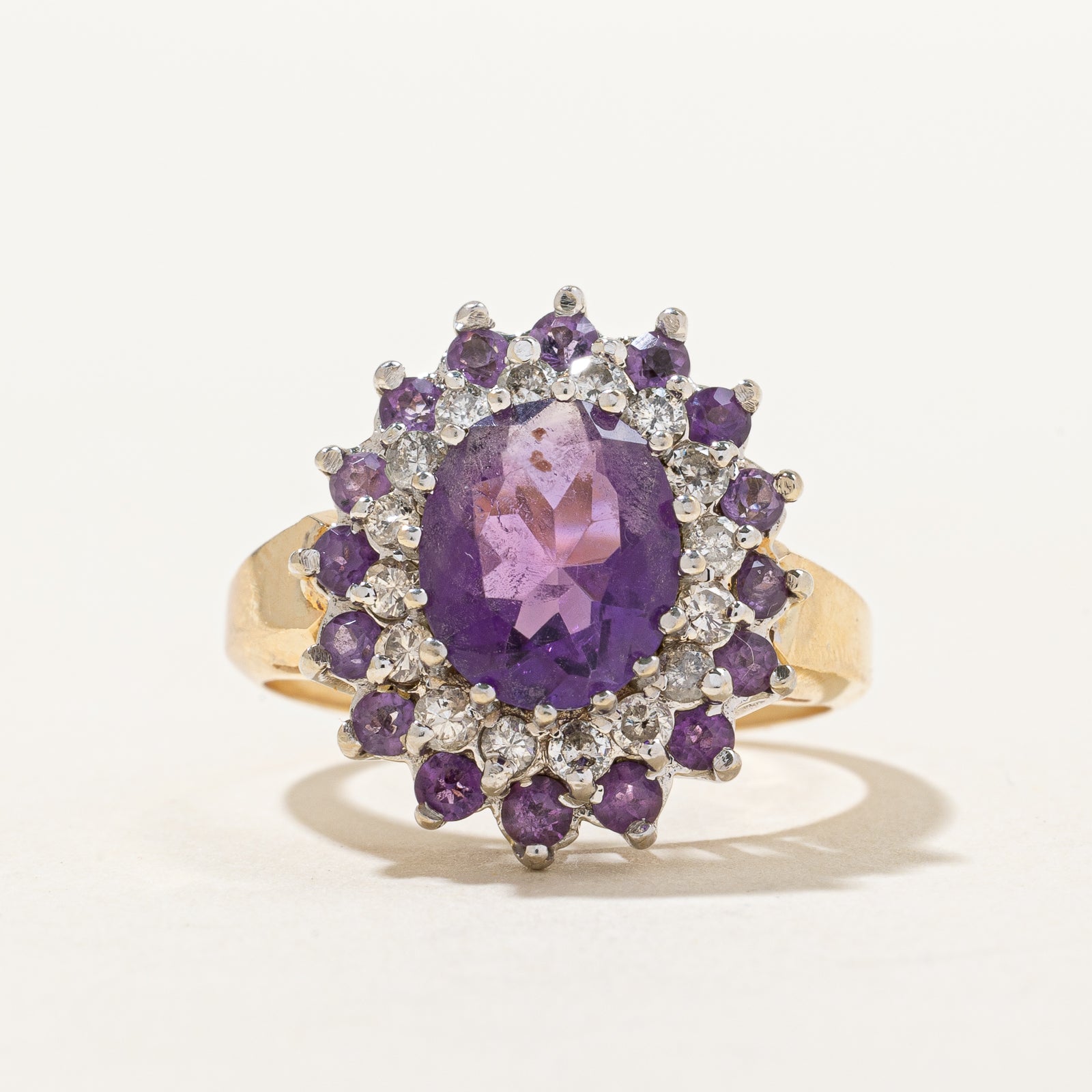 Amethyst & Diamond Halo Cocktail Ring | 2.50ct, 0.40ctw | SZ 9.25 |