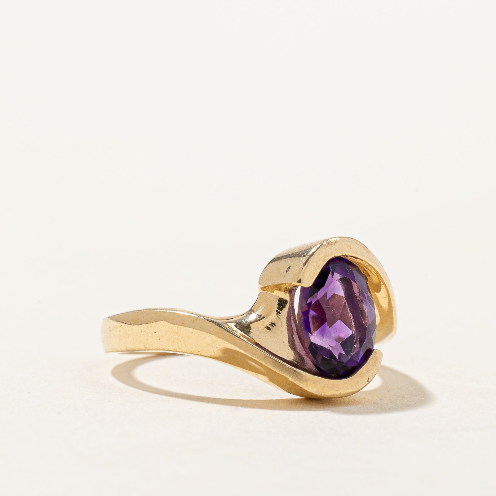 Bague contournante en améthyste | 1,10 ct | Taille 6 |
