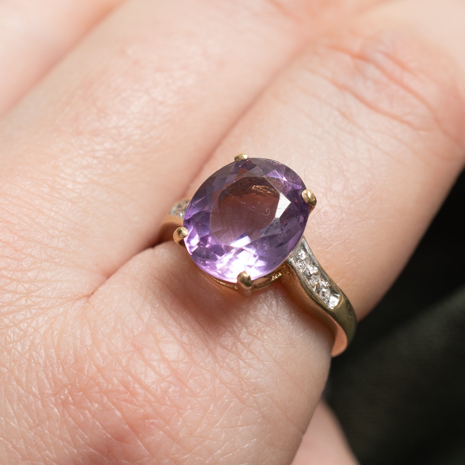 Amethyst & Diamond Bypass Ring | 4.00ct, 0.04ctw | SZ 6.75 |