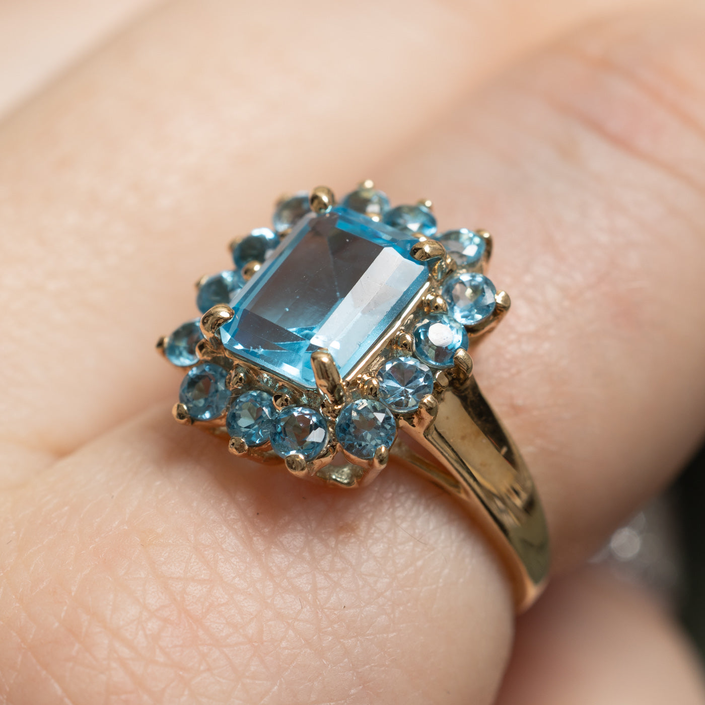 Topaz Halo Cocktail Ring | 3.14ctw | SZ 6.25 |