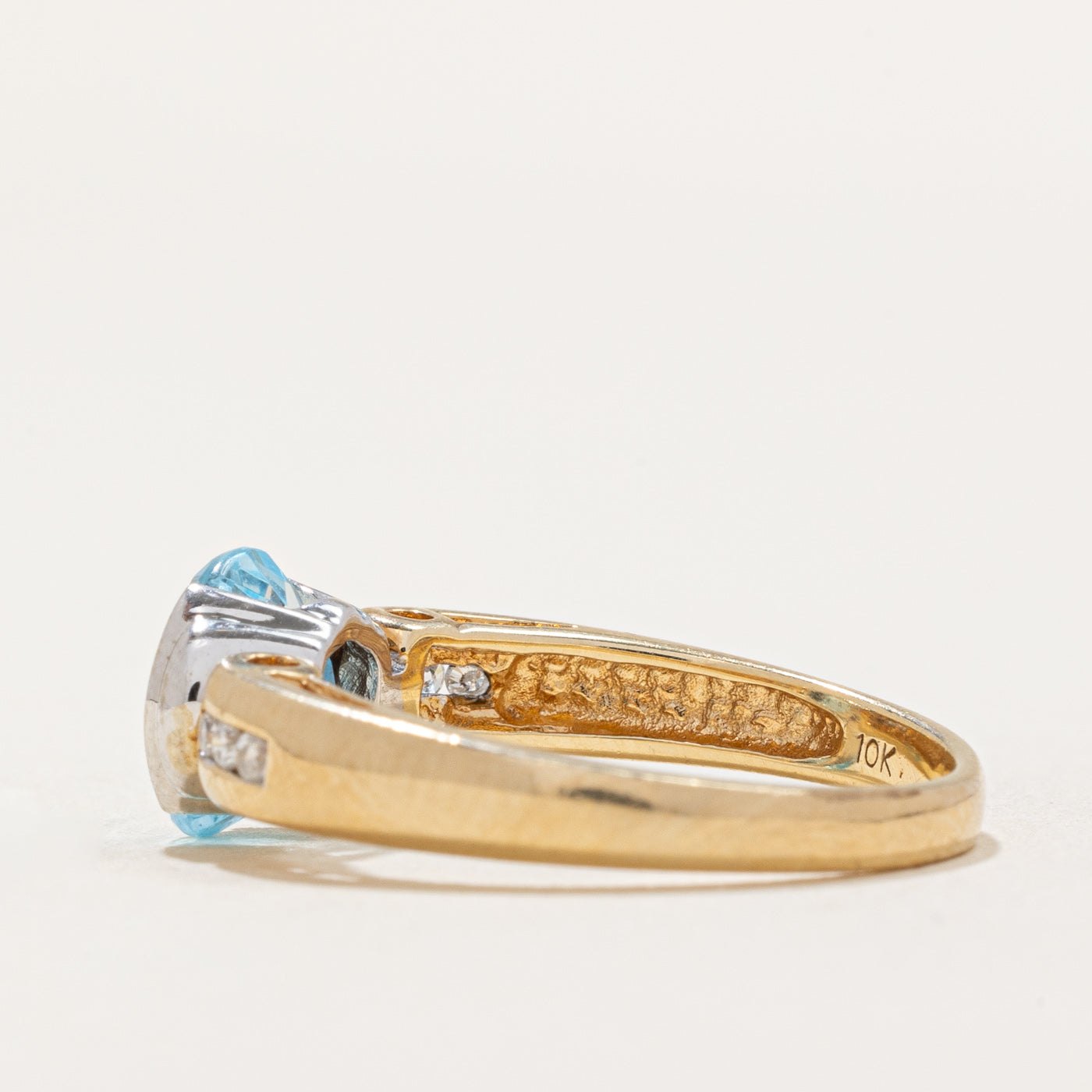 Oval Cut Topaz & Diamond Ring | 1.40ct, 0.06ctw | SZ 6.75 |