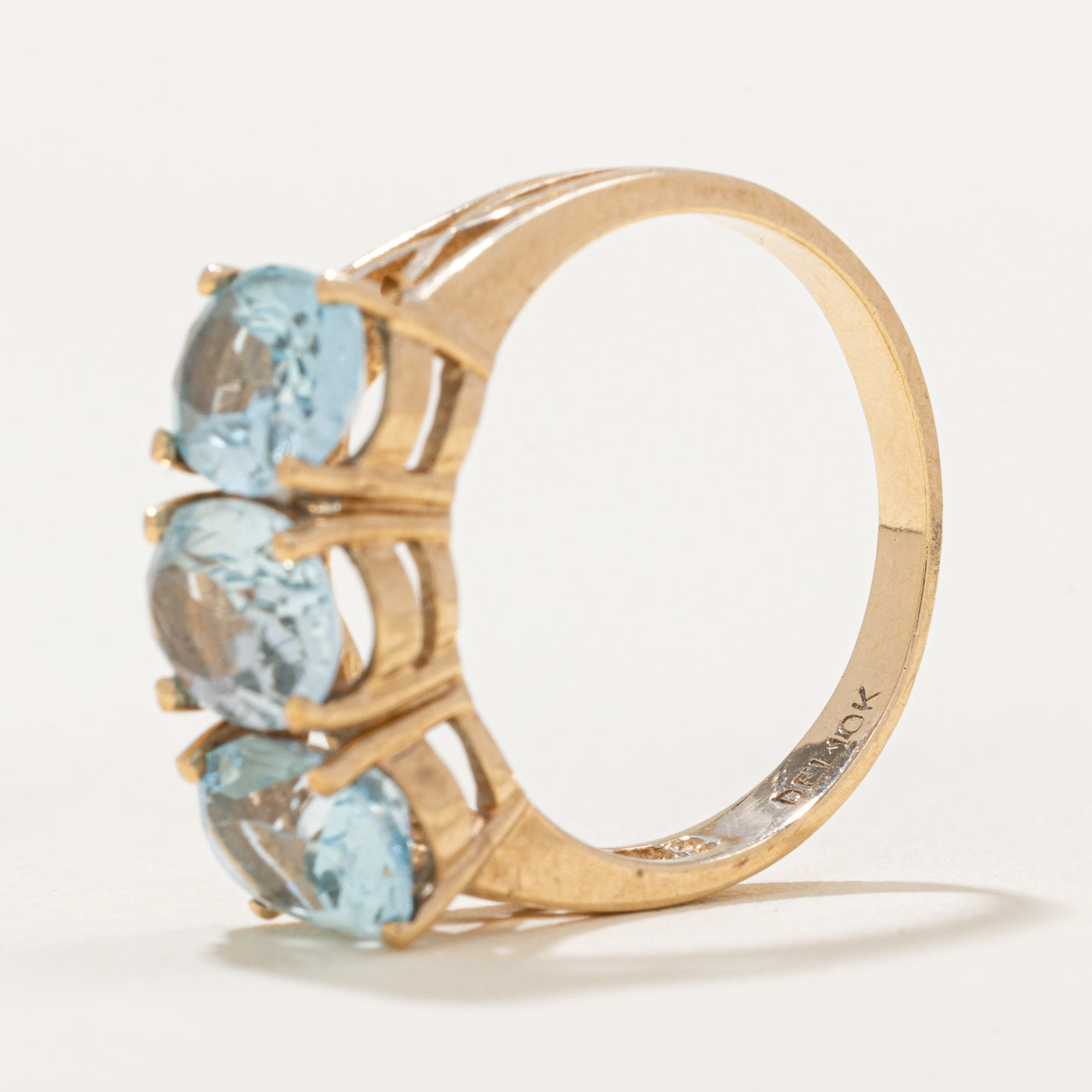 Bague cocktail trois pierres topaze | 3,85 ct | Taille 7 |