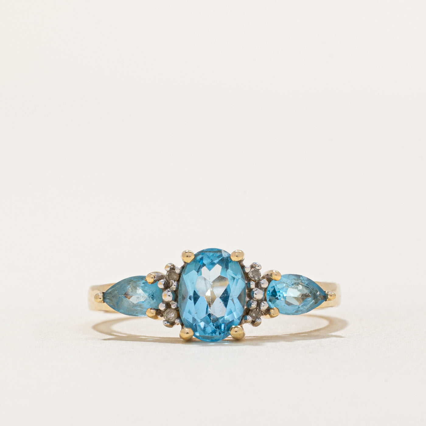 Mixed Cut Topaz & Diamond Ring | 1.24ctw, 0.02ctw | SZ 7 |