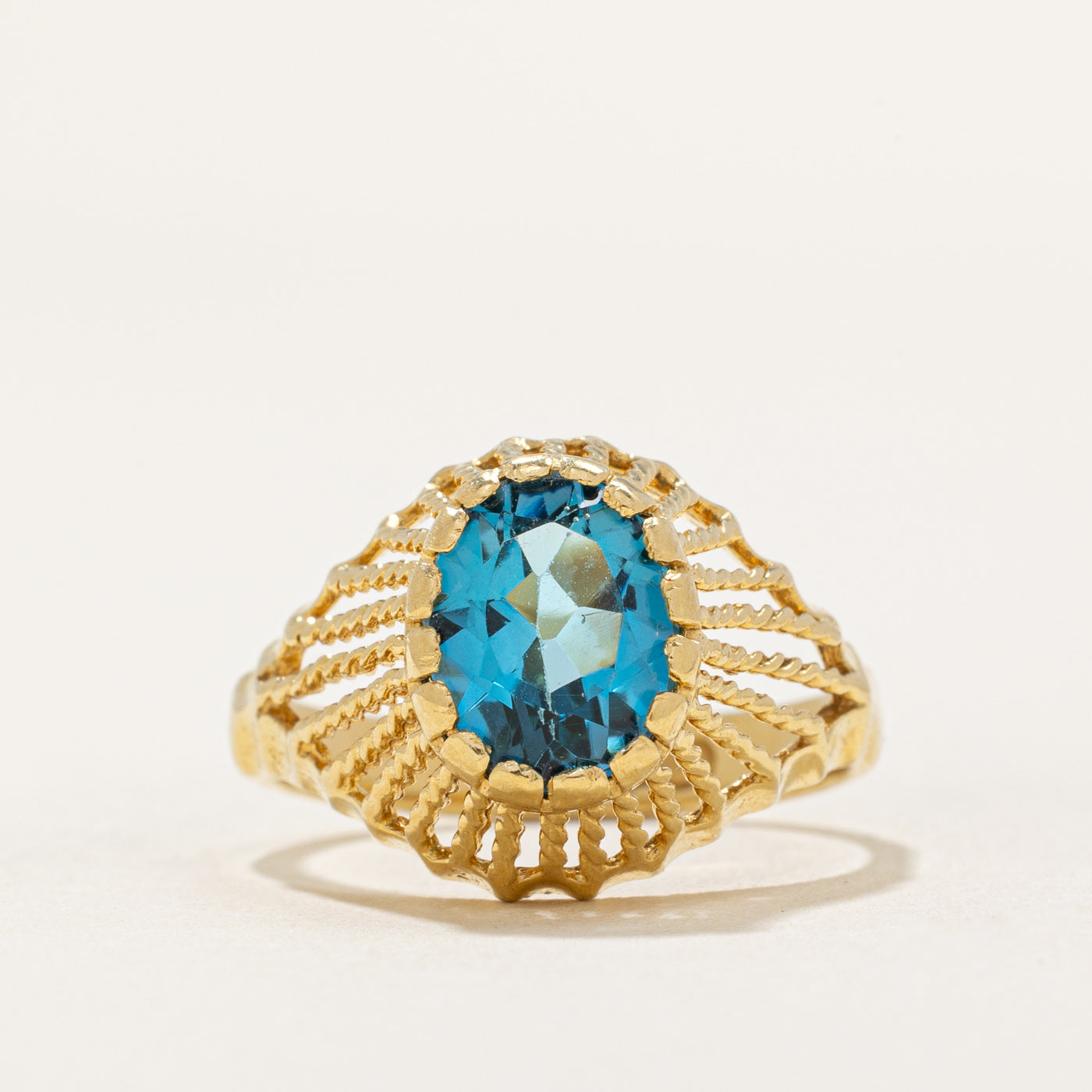 Topaz Textured Dome Ring | 1.60ct | SZ 7 |