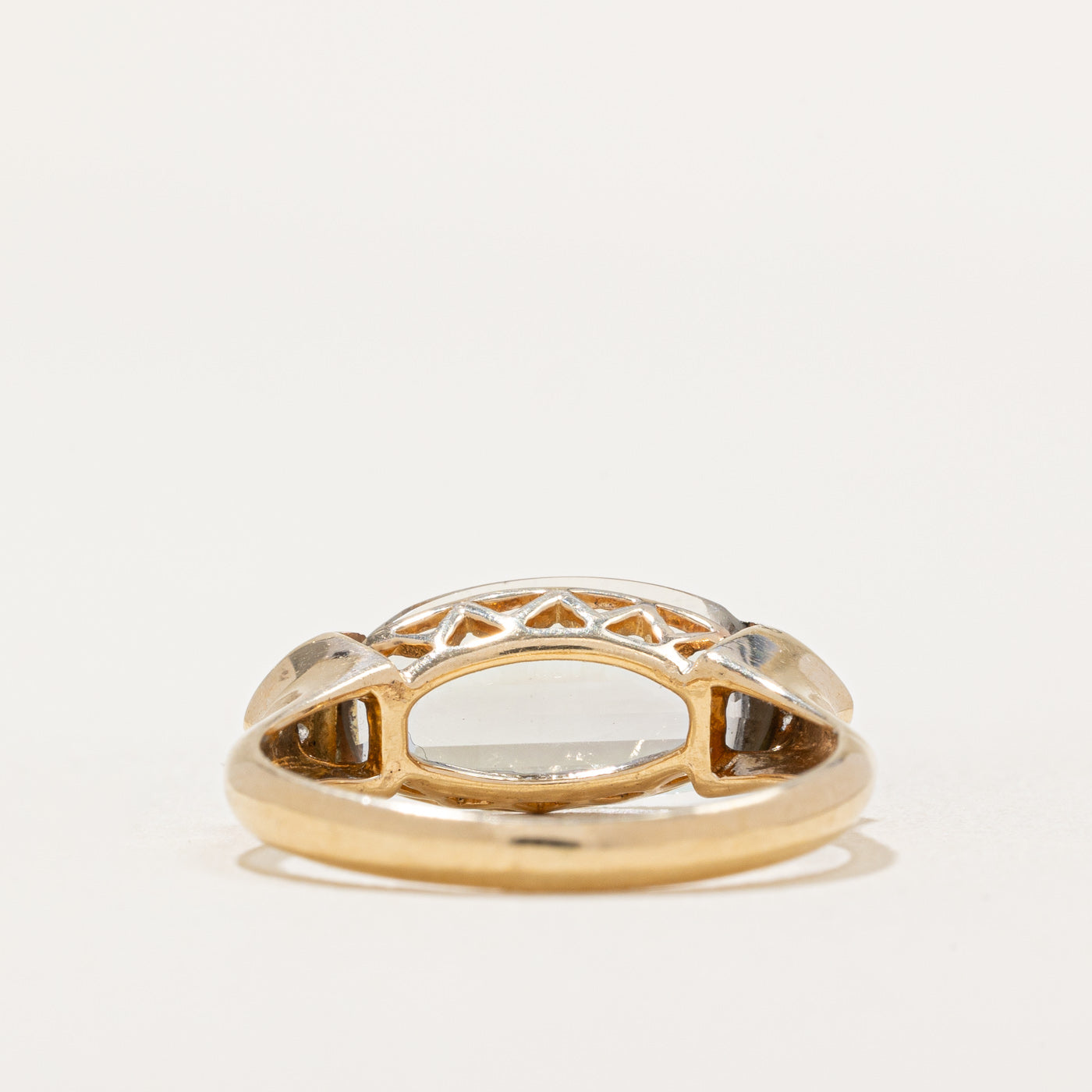 Bague en praïsolite et diamants | 2,40 ct, 0,02 ct au total | Taille 6,5 |