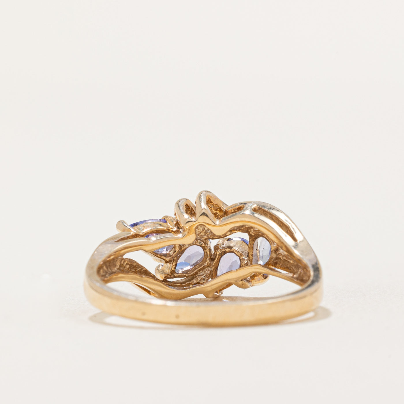 Bague abstraite à quatre pierres en tanzanite | 0,75 ct | Taille 7 |